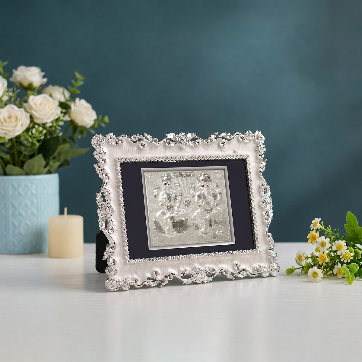 999 Silver Lakshmi Ganesha Frame