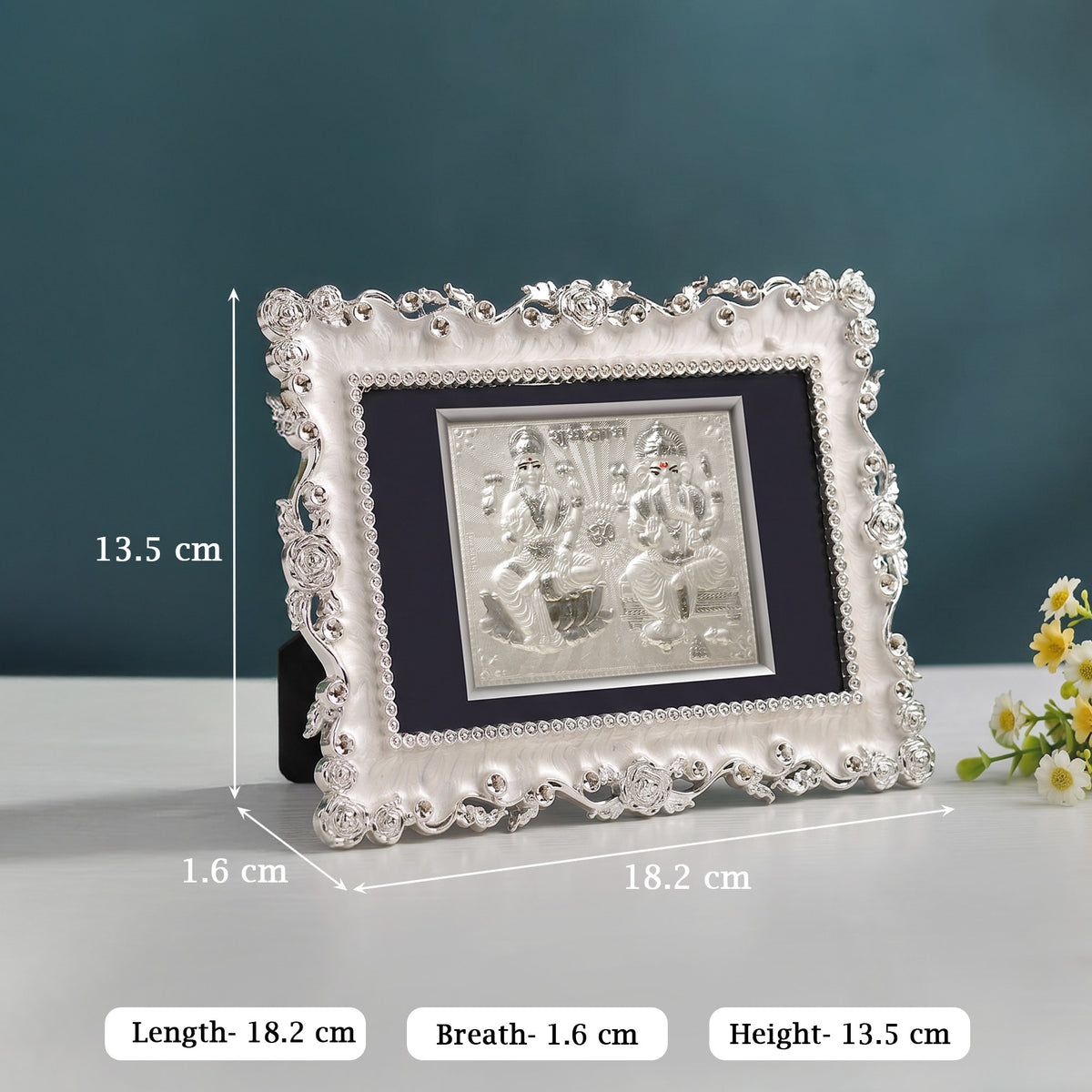 999 Silver Lakshmi Ganesha Frame
