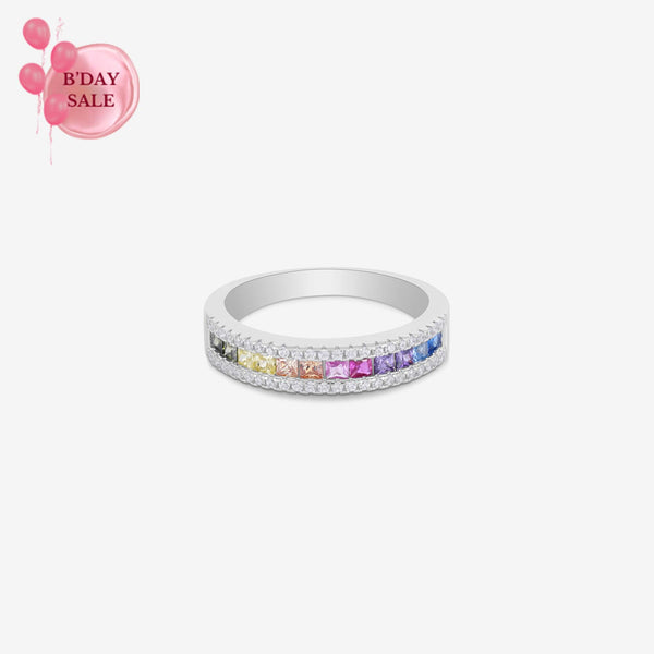 Colorful CZ Stone Ring - Touch925