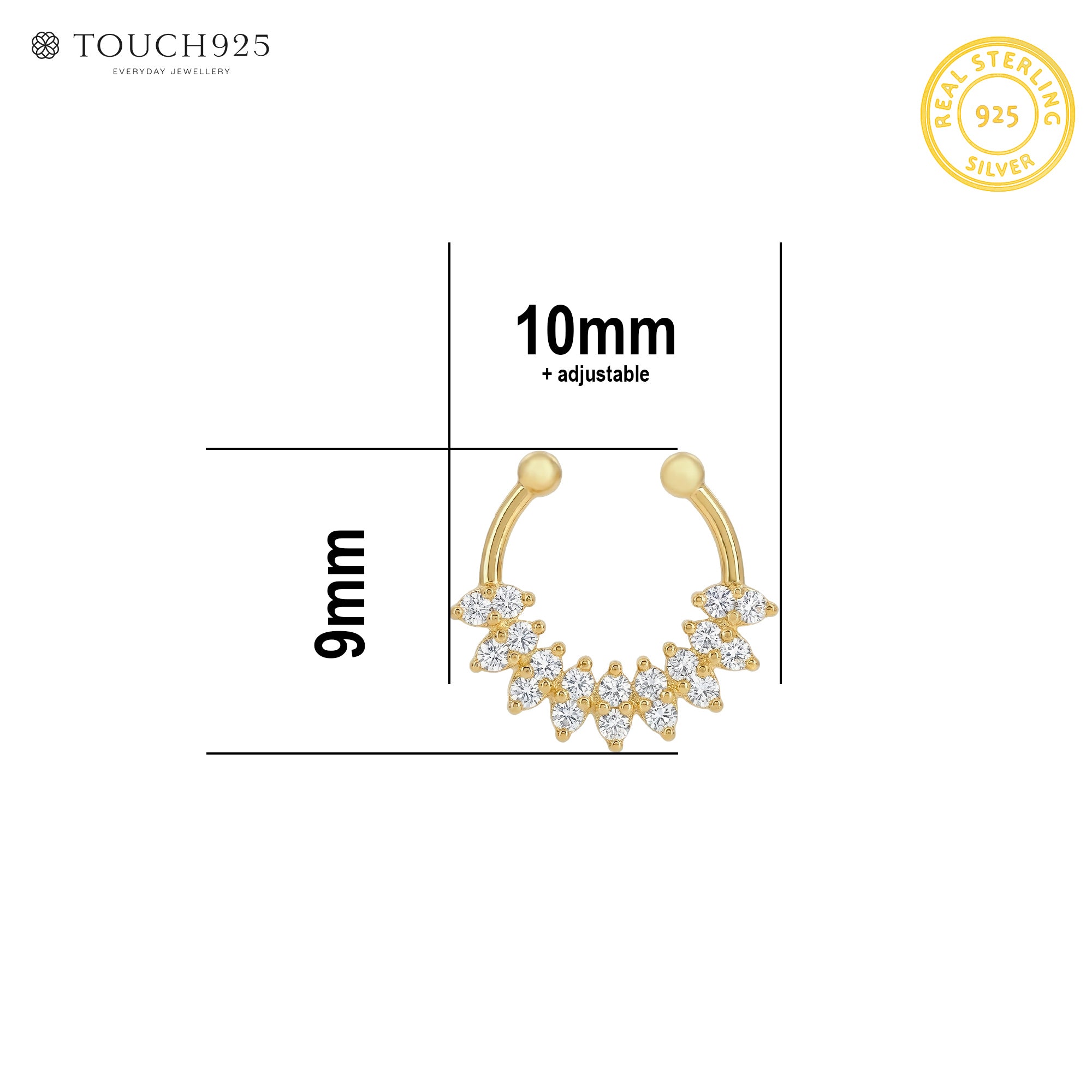 Cluster Sparkle Septum Nose Ring