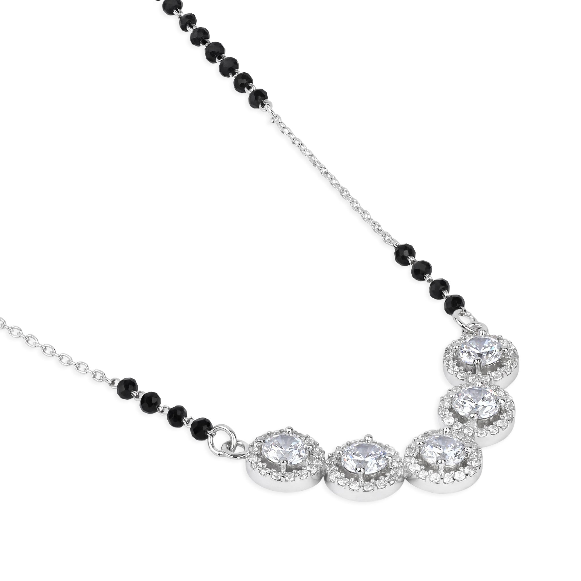 Five-Stone Halo Zircon Mangalsutra