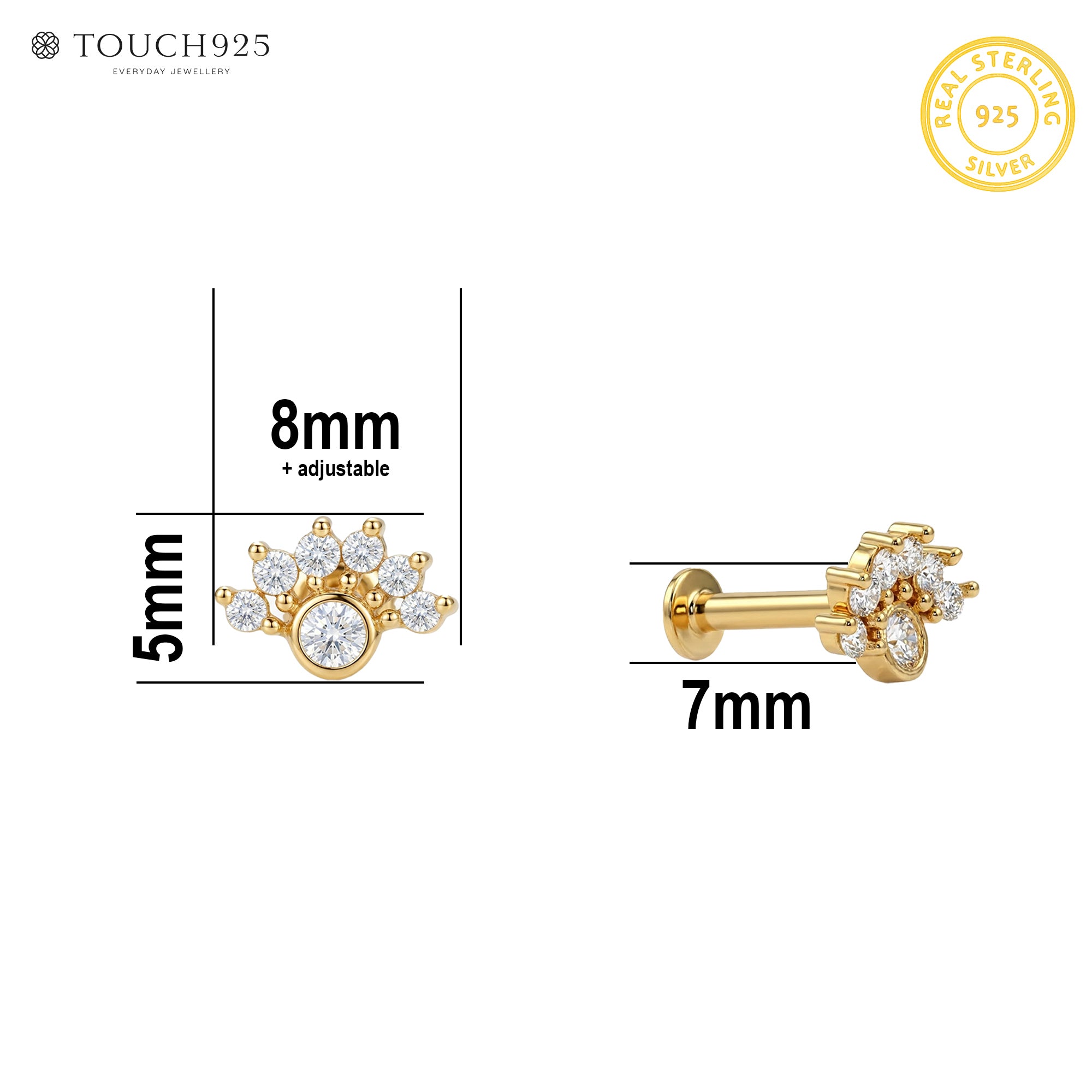 Mini Crown CZ Nose Pin