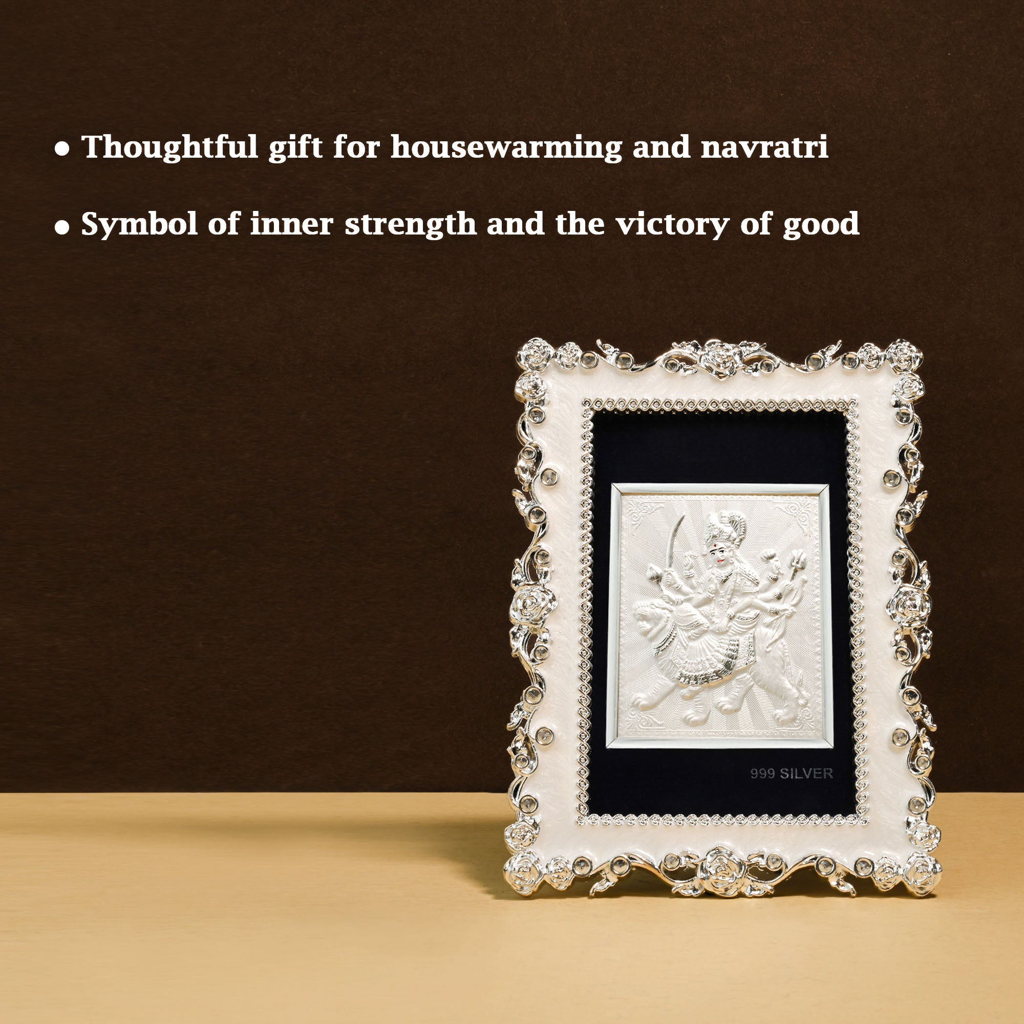 999 Silver Durga Maa Frame