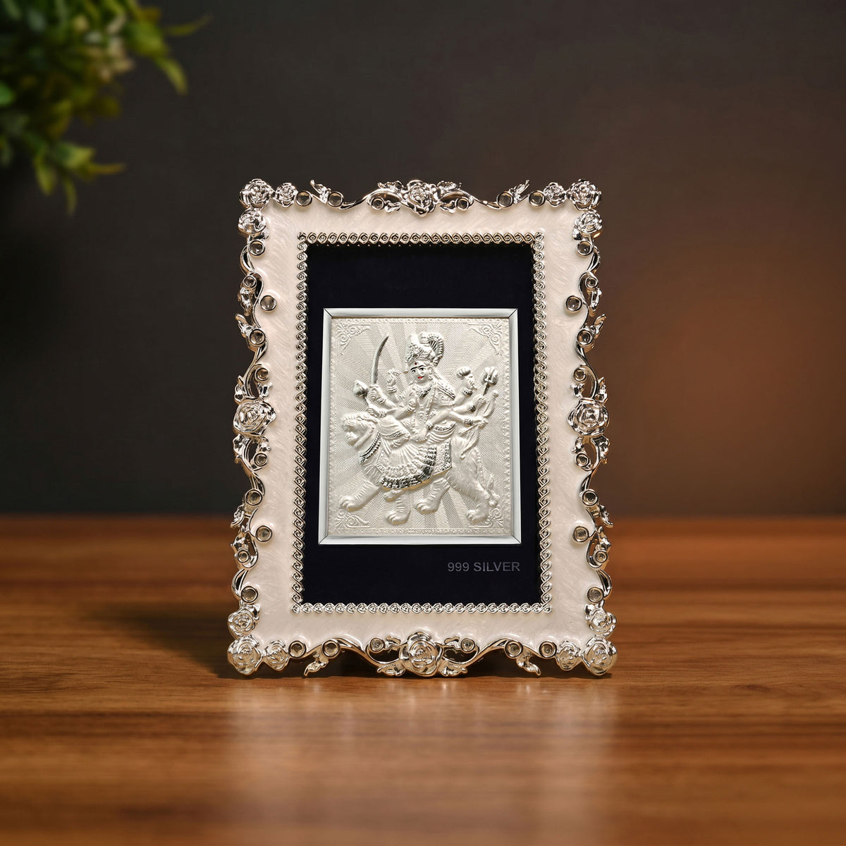 999 Silver Durga Maa Frame