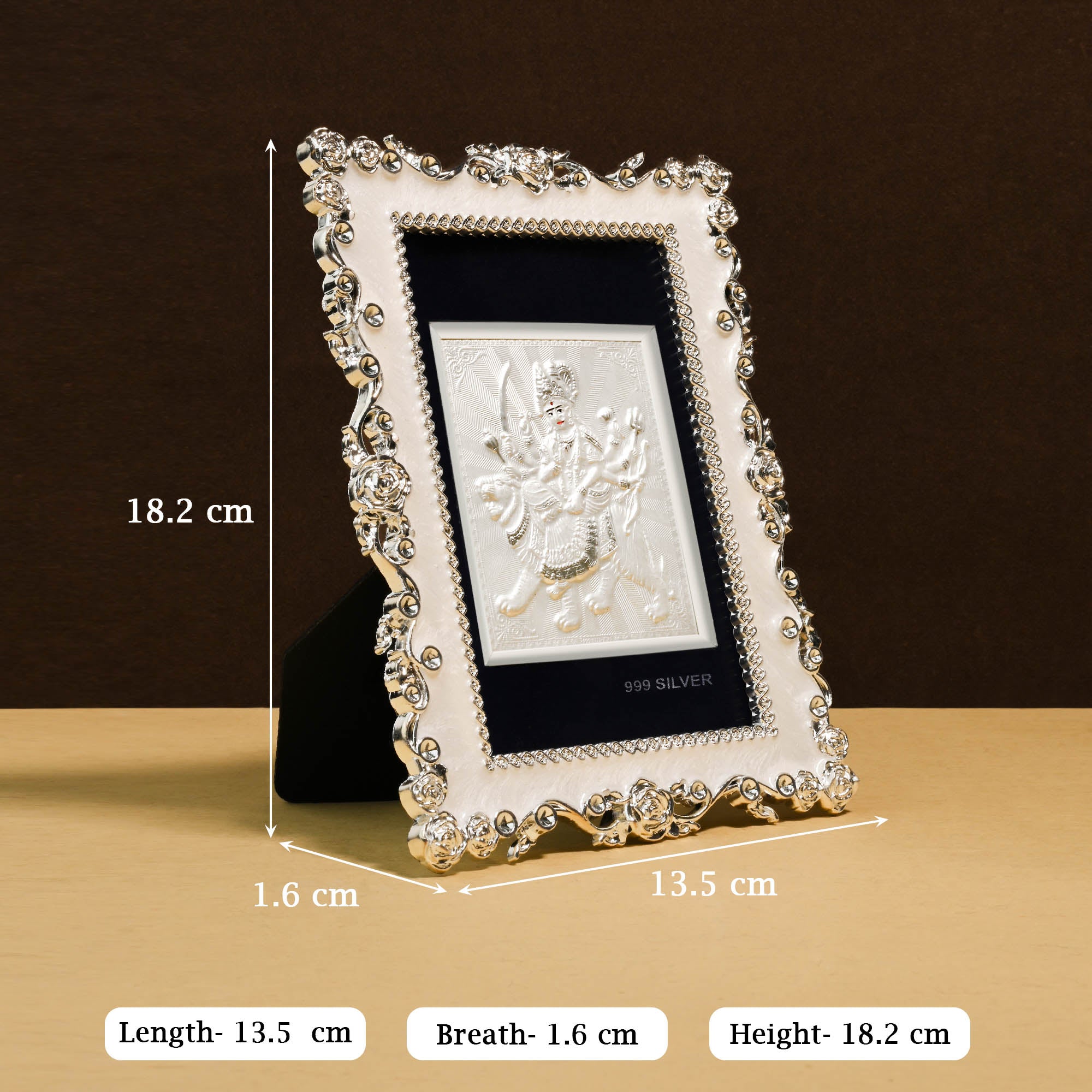 999 Silver Durga Maa Frame