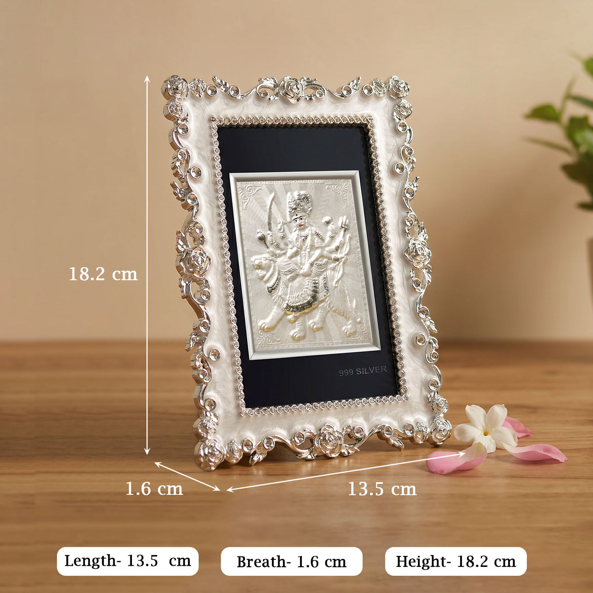 999 Silver Durga Maa Frame