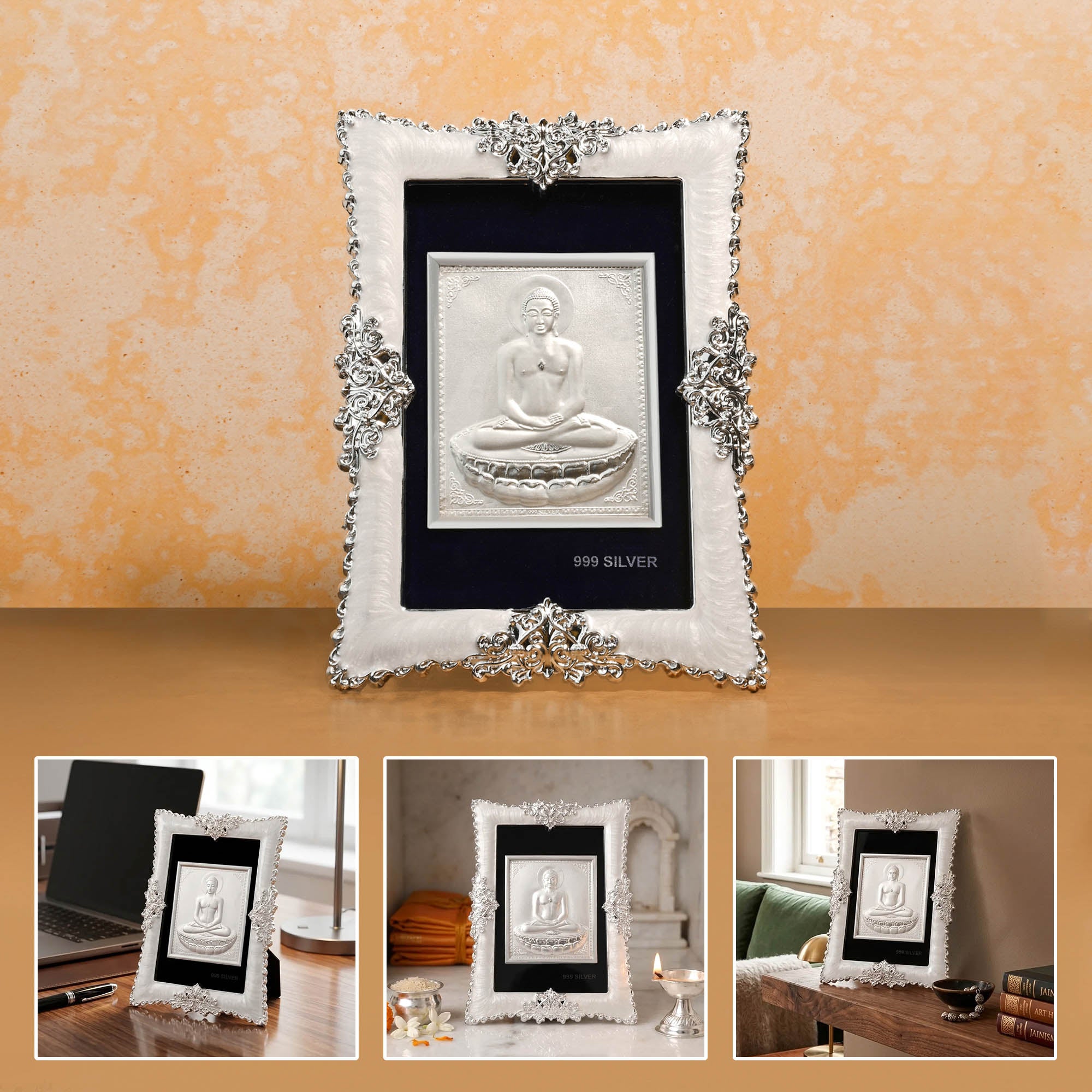 999 Silver Mahavir Swami Frame