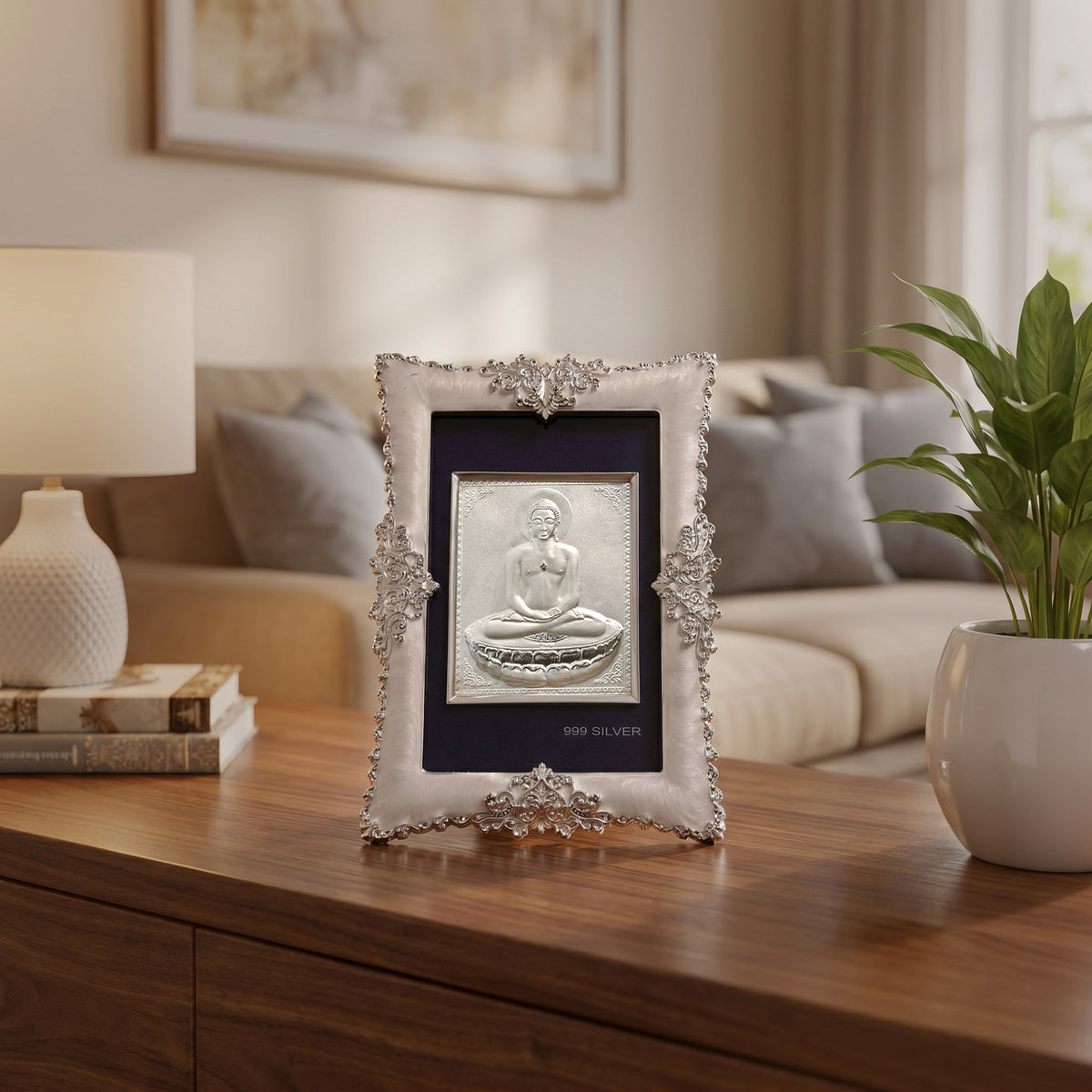 999 Silver Mahavir Swami Frame