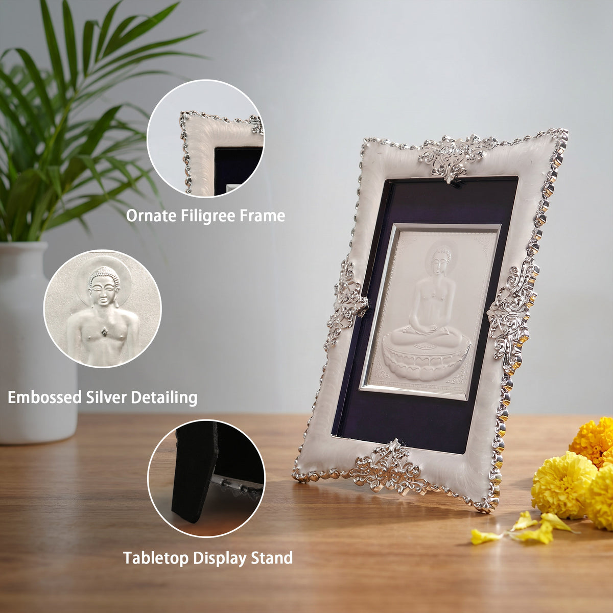 999 Silver Mahavir Swami Frame