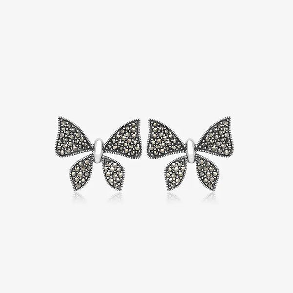 Vintage Charm Oxidized Butterfly Stud Earrings