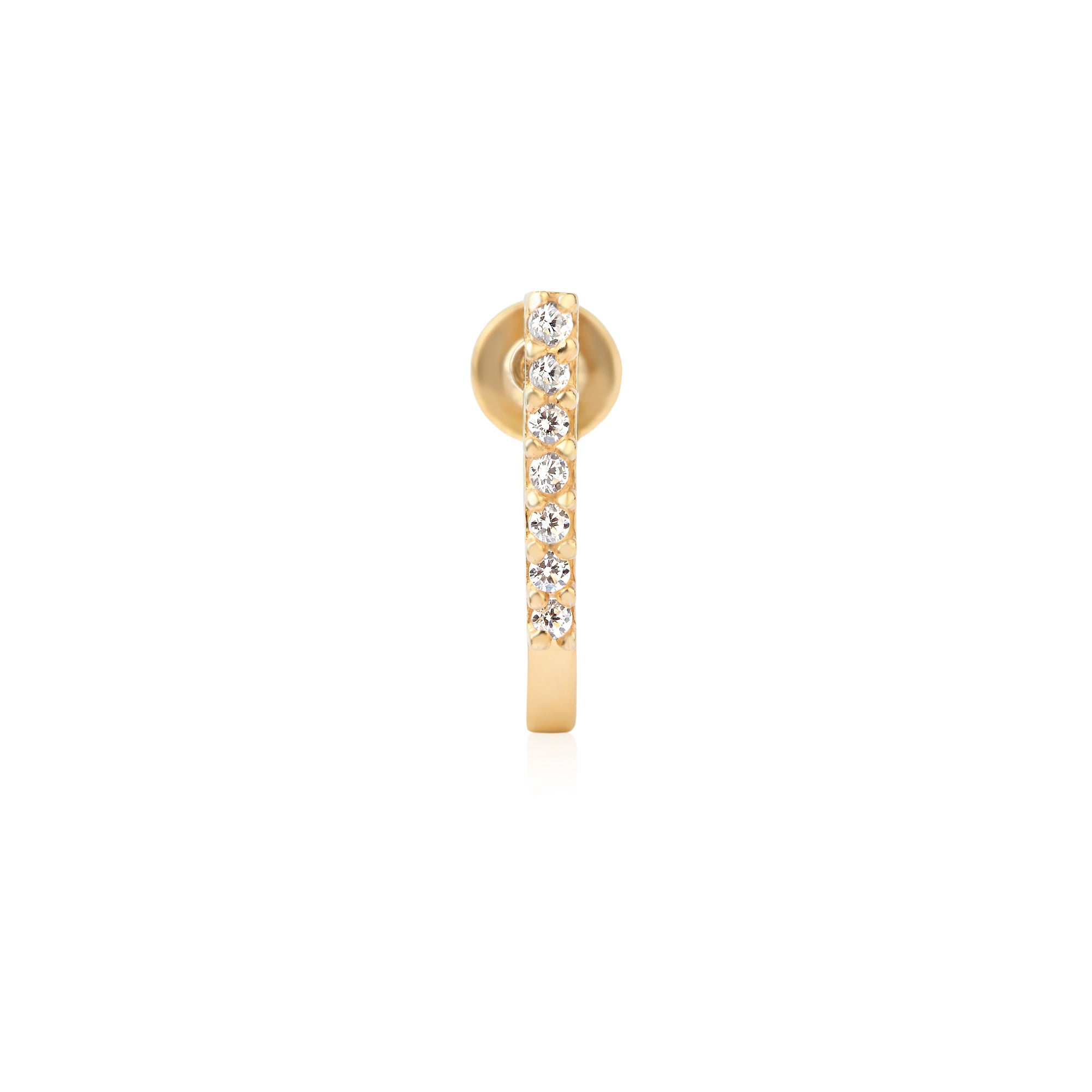 Sparkling Curved Bar Nose Pin