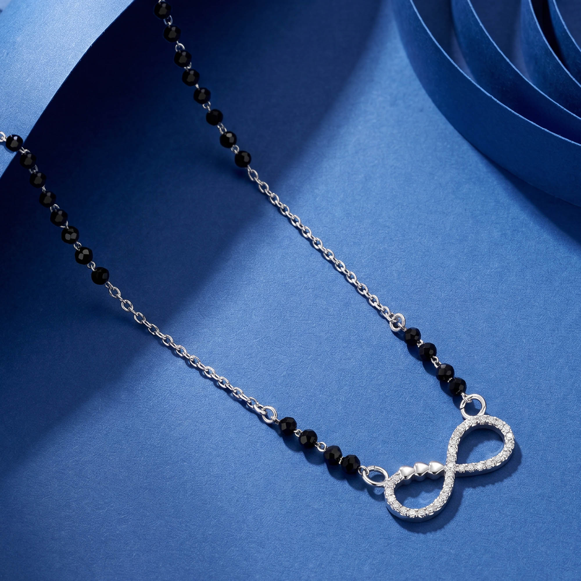 Intertwined Heart Infinity CZ Mangalsutra