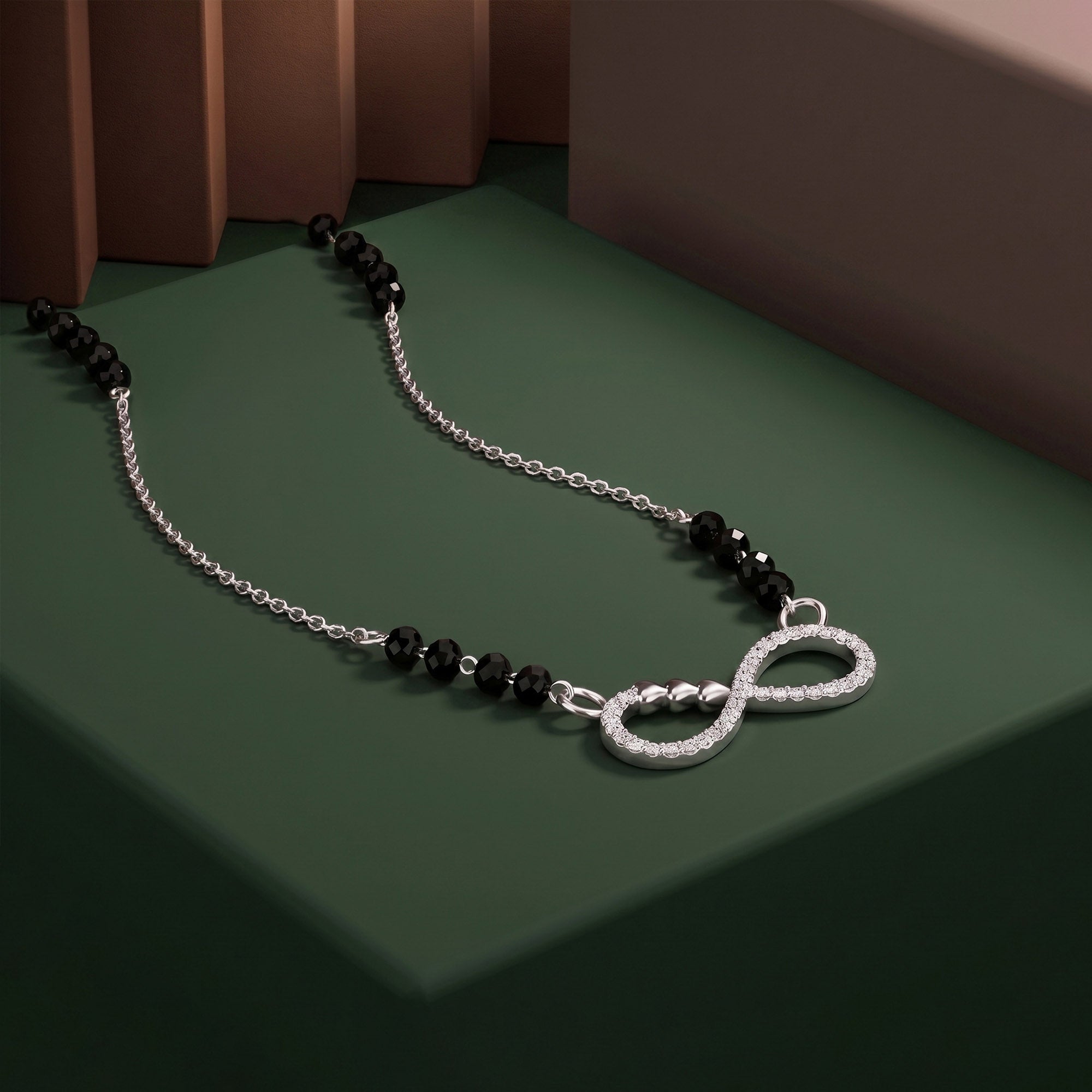 Intertwined Heart Infinity CZ Mangalsutra