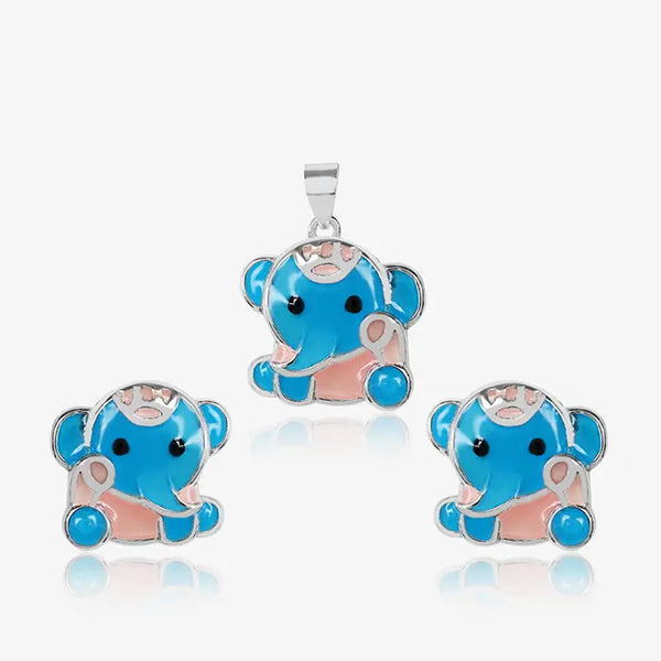 Cute Elephant Pendant Set