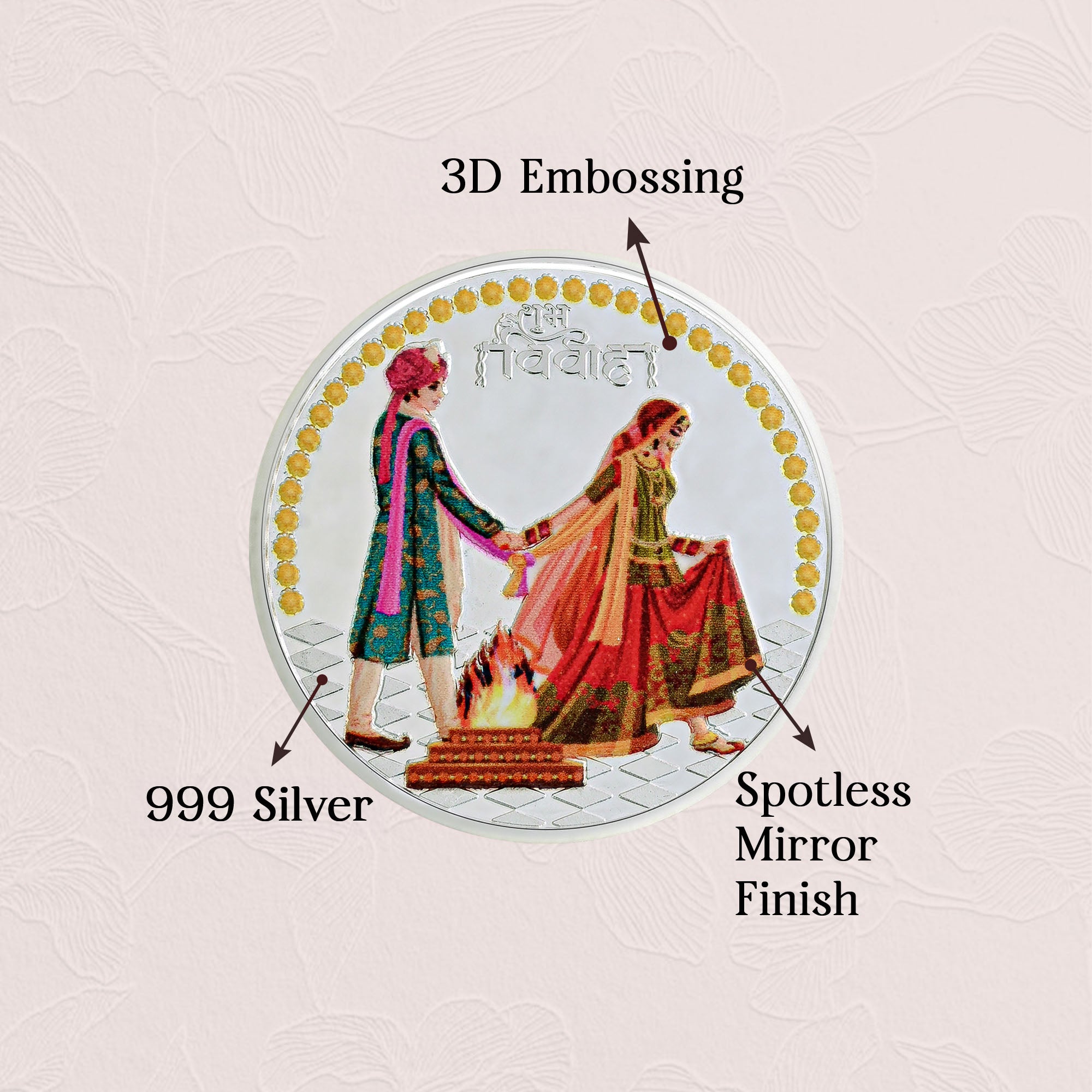 Pure 999 Silver 10g Shubh Vivah Coin