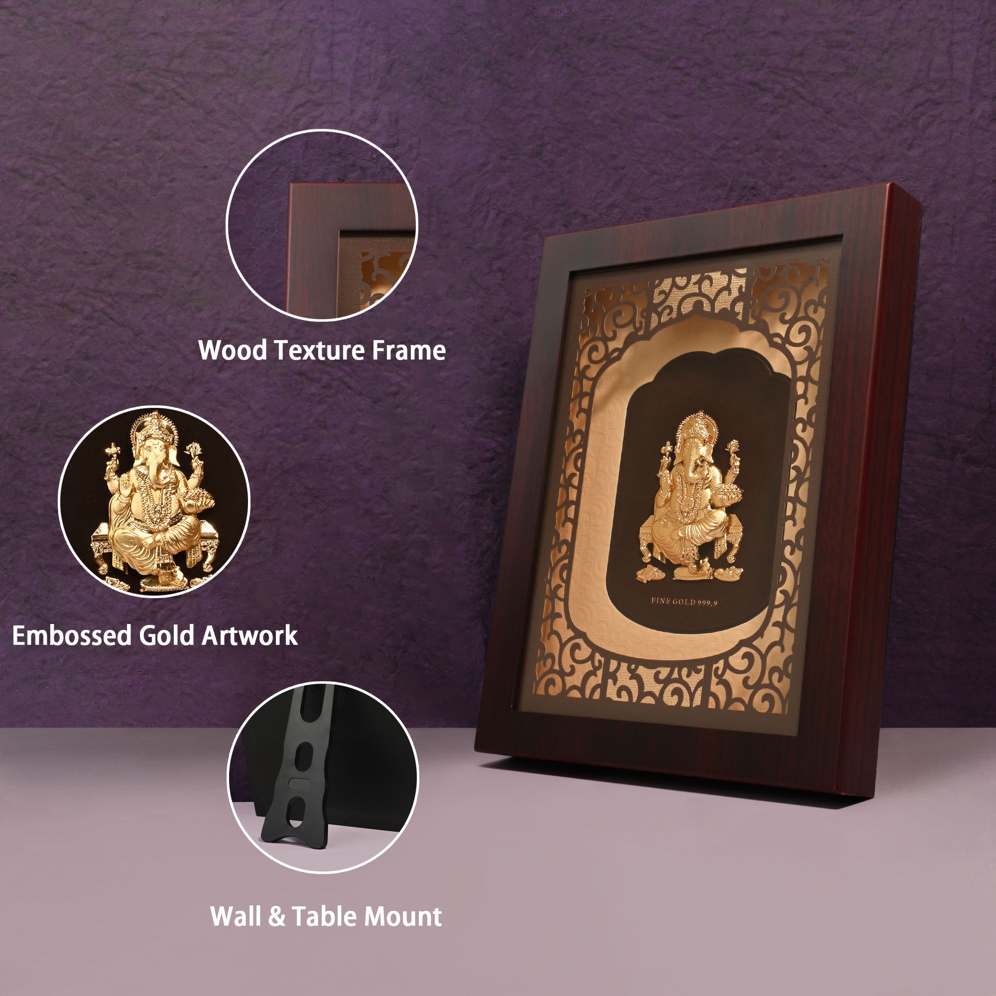 24k Gold Foil Ganesha Frame