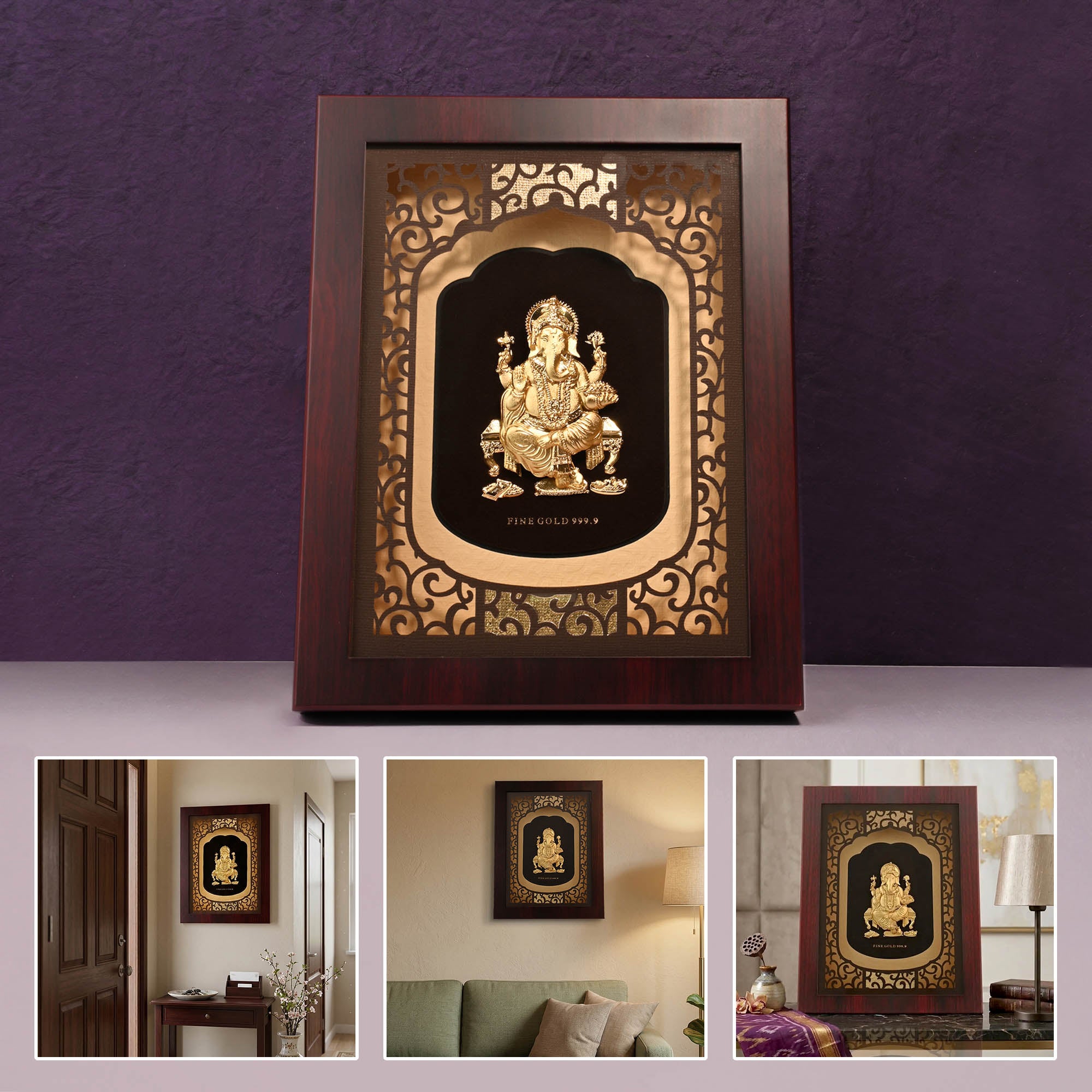 24k Gold Foil Ganesha Frame