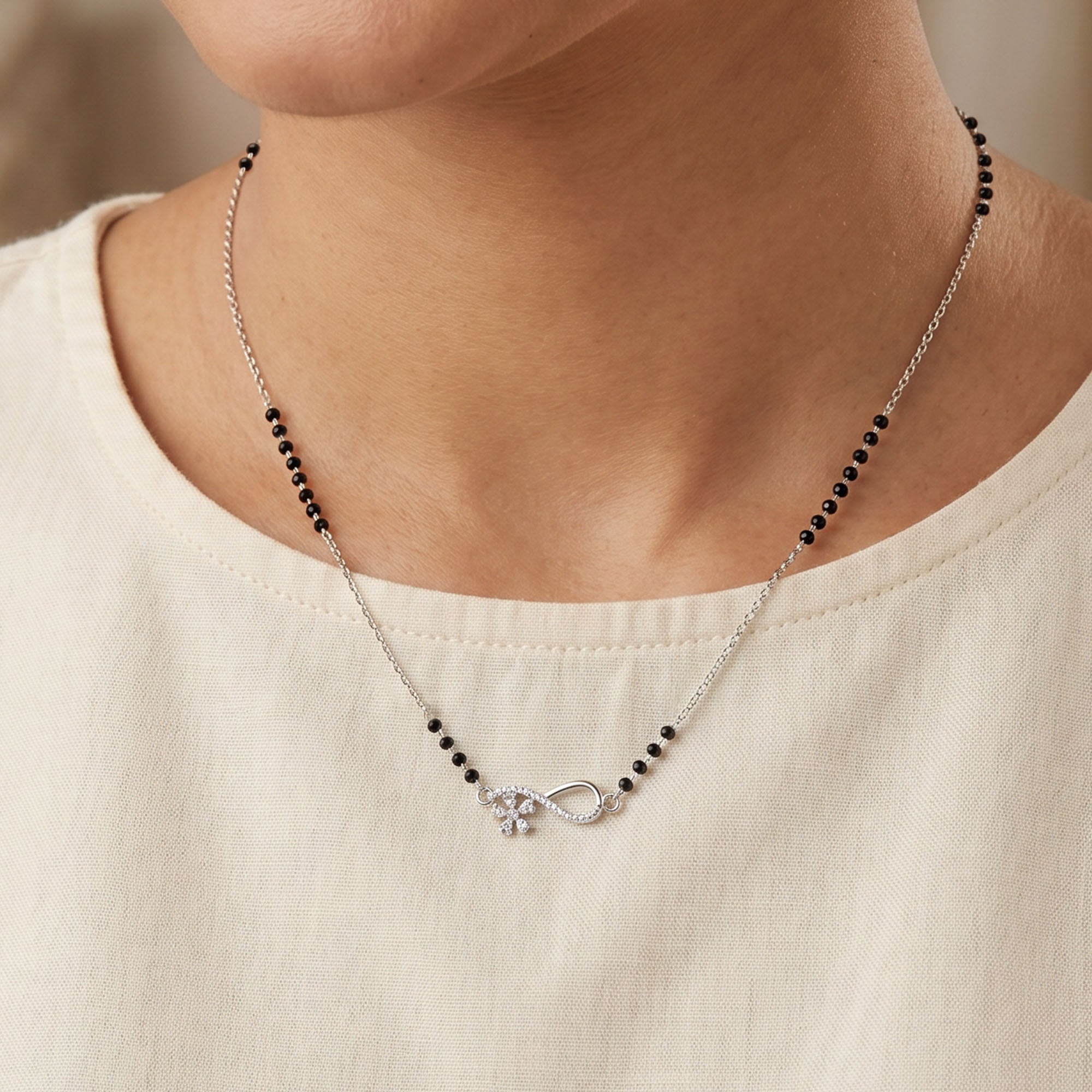 Floral Infinity CZ Mangalsutra