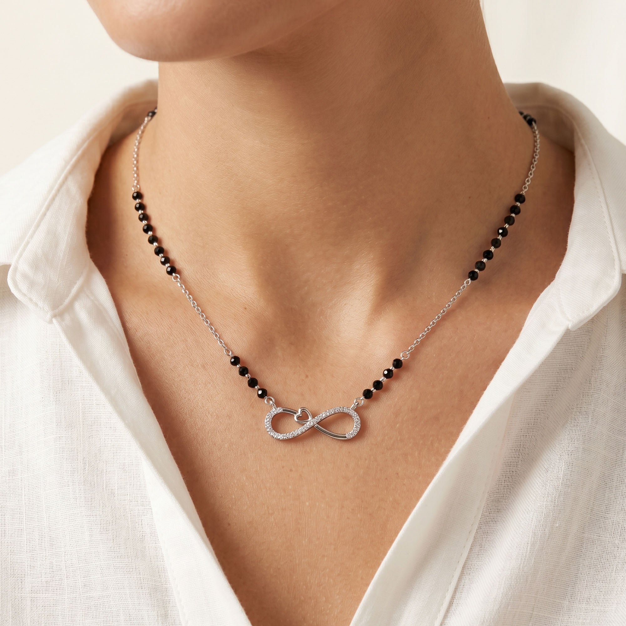 Heart Infinity CZ Mangalsutra