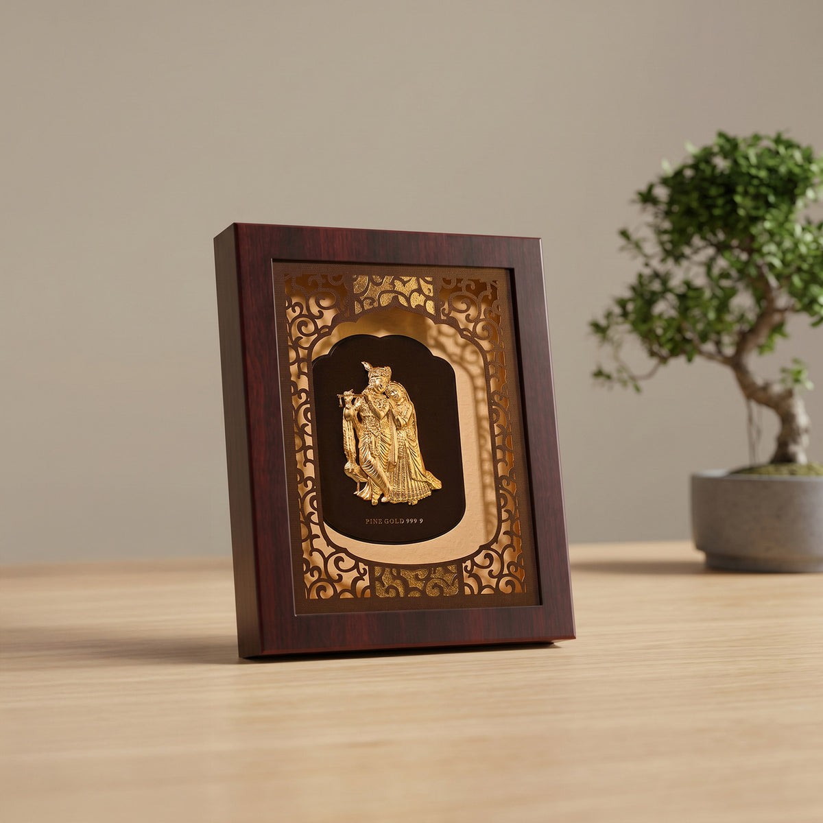 24k Gold Foil Radha Krishna Frame