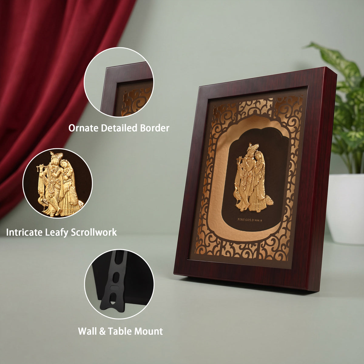 24k Gold Foil Radha Krishna Frame