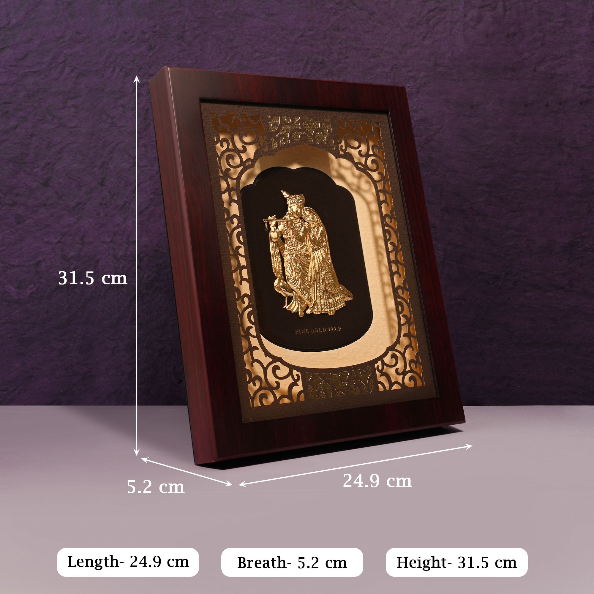 24k Gold Foil Radha Krishna Frame