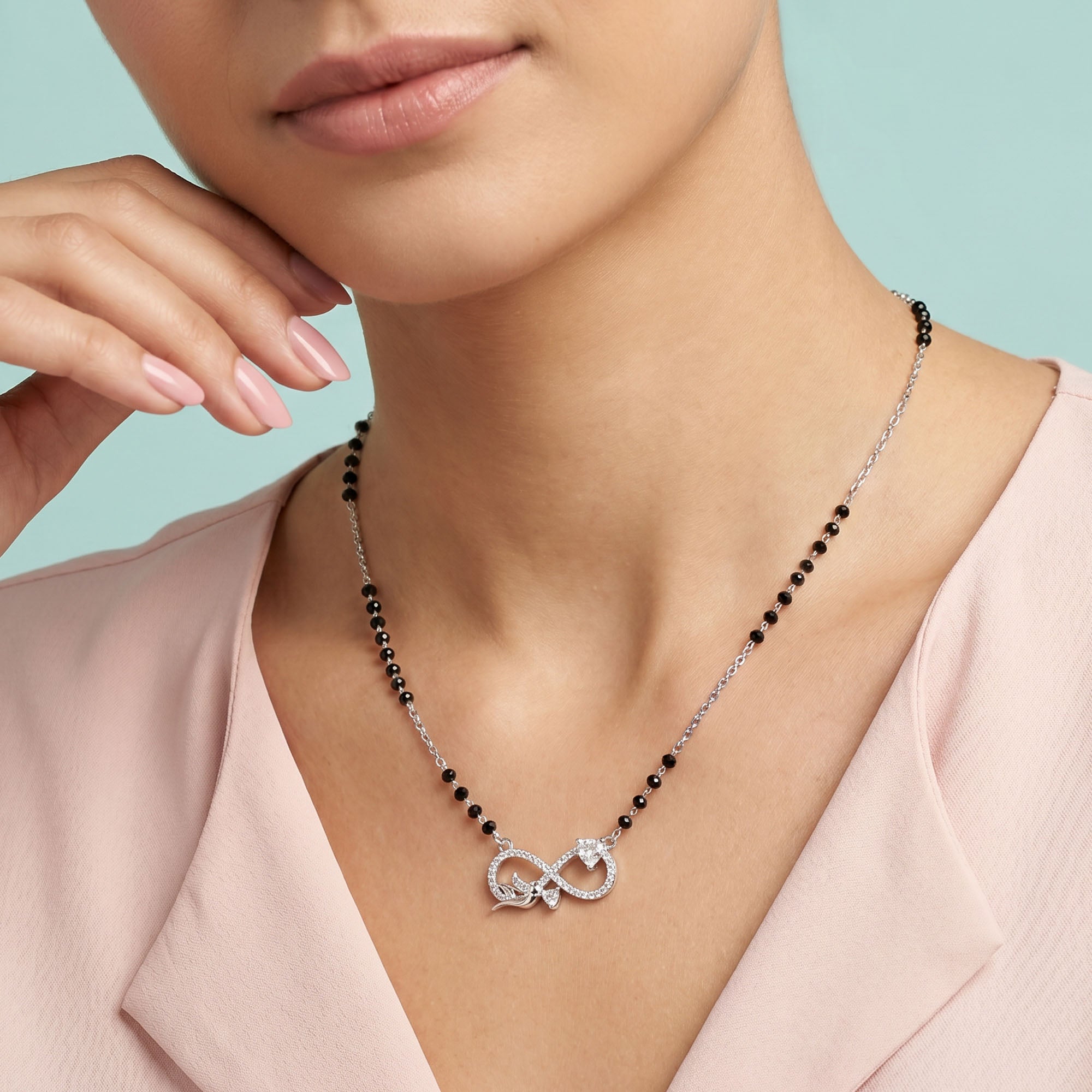 Angel Bird Infinity CZ Mangalsutra