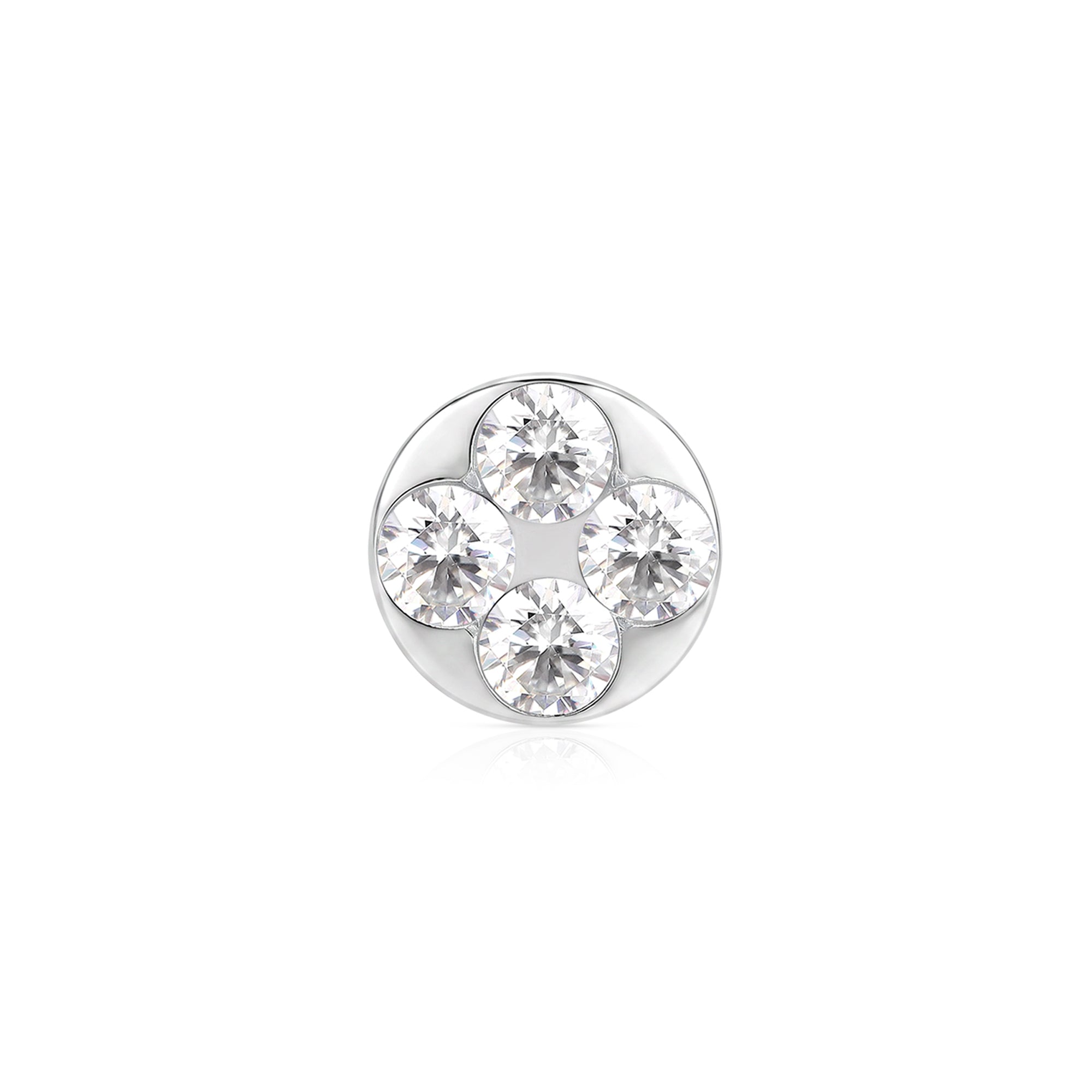 Four-Stone Quad Zircon Silver Stud