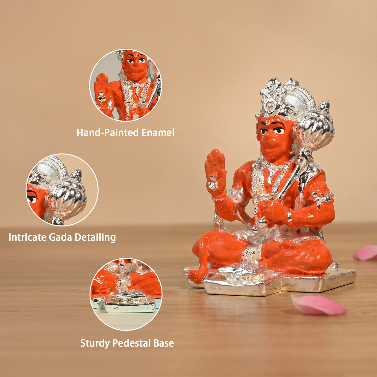 999 Silver Plated Hanuman Idol
