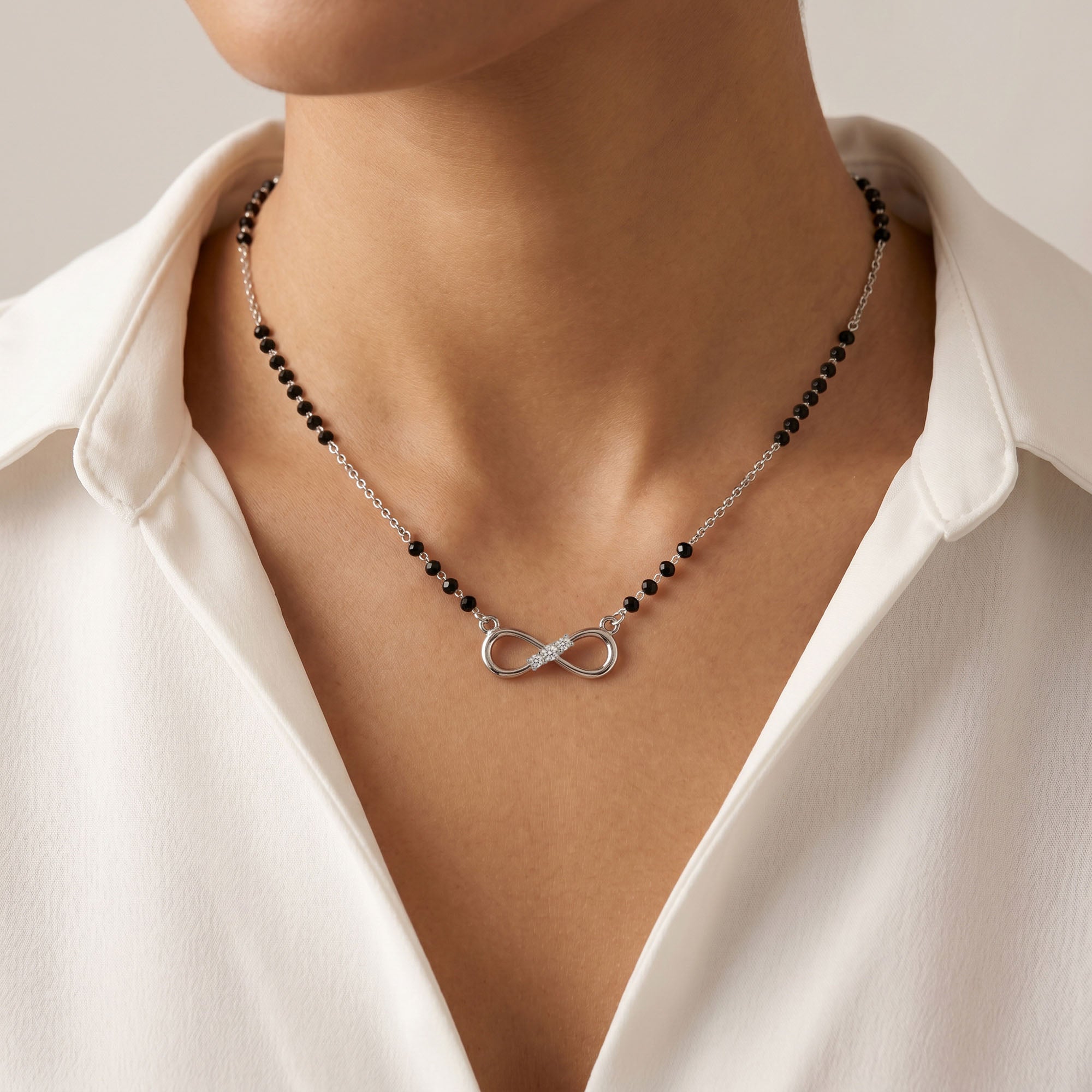Triple Stone Infinity CZ Mangalsutra