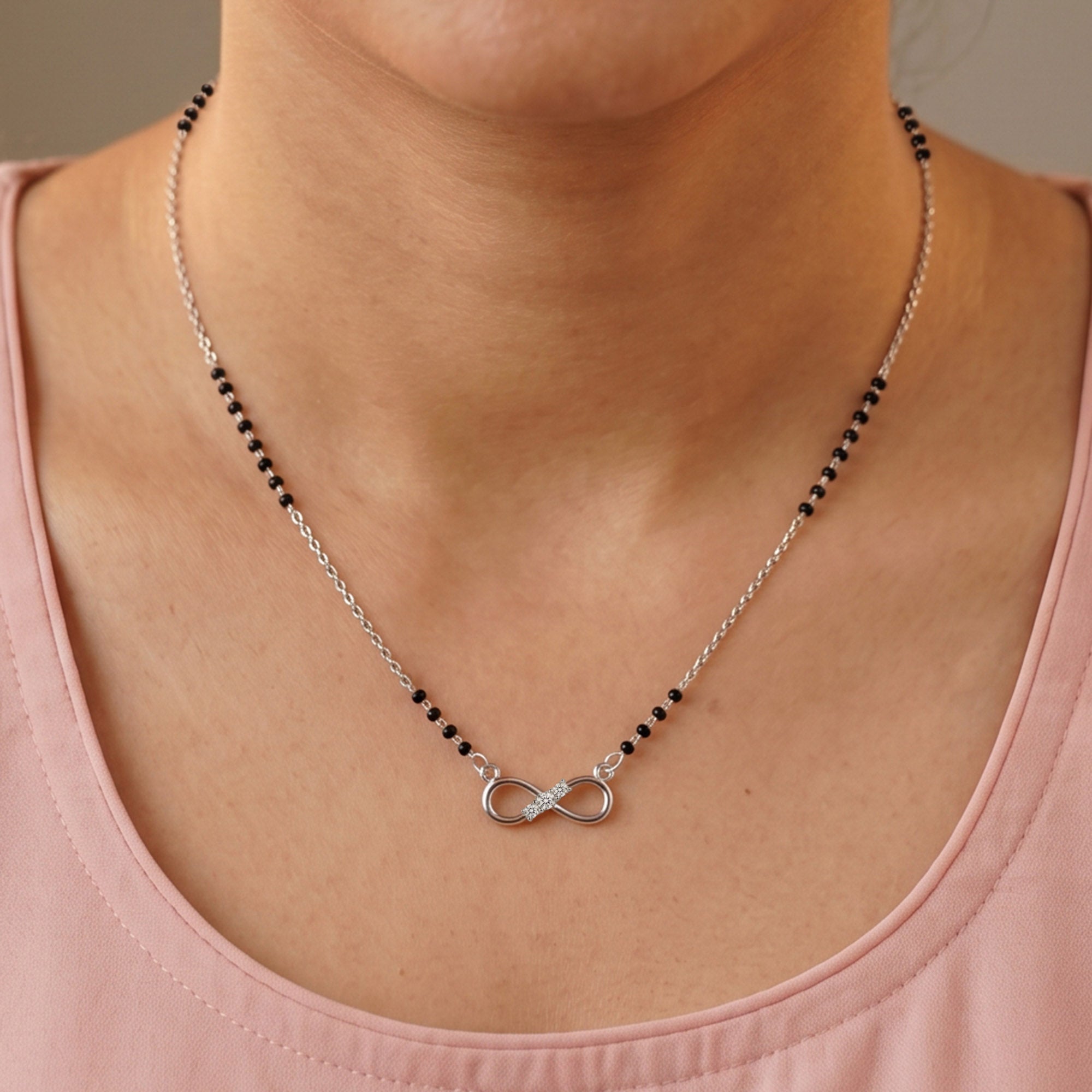 Triple Stone Infinity CZ Mangalsutra