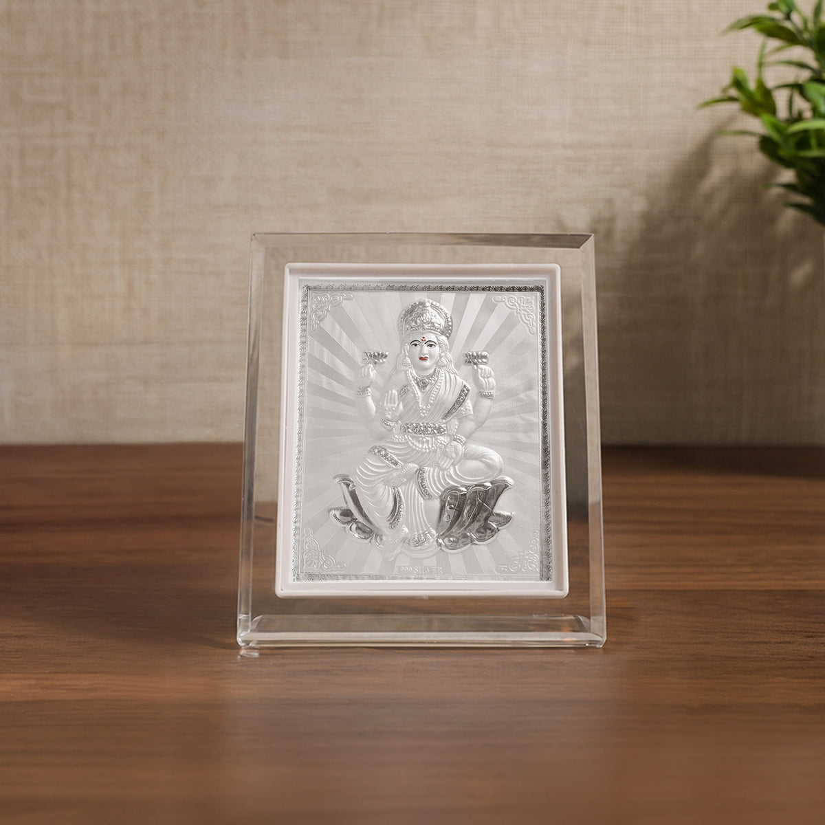 999 Silver Godess Lakshmi Idol Frame