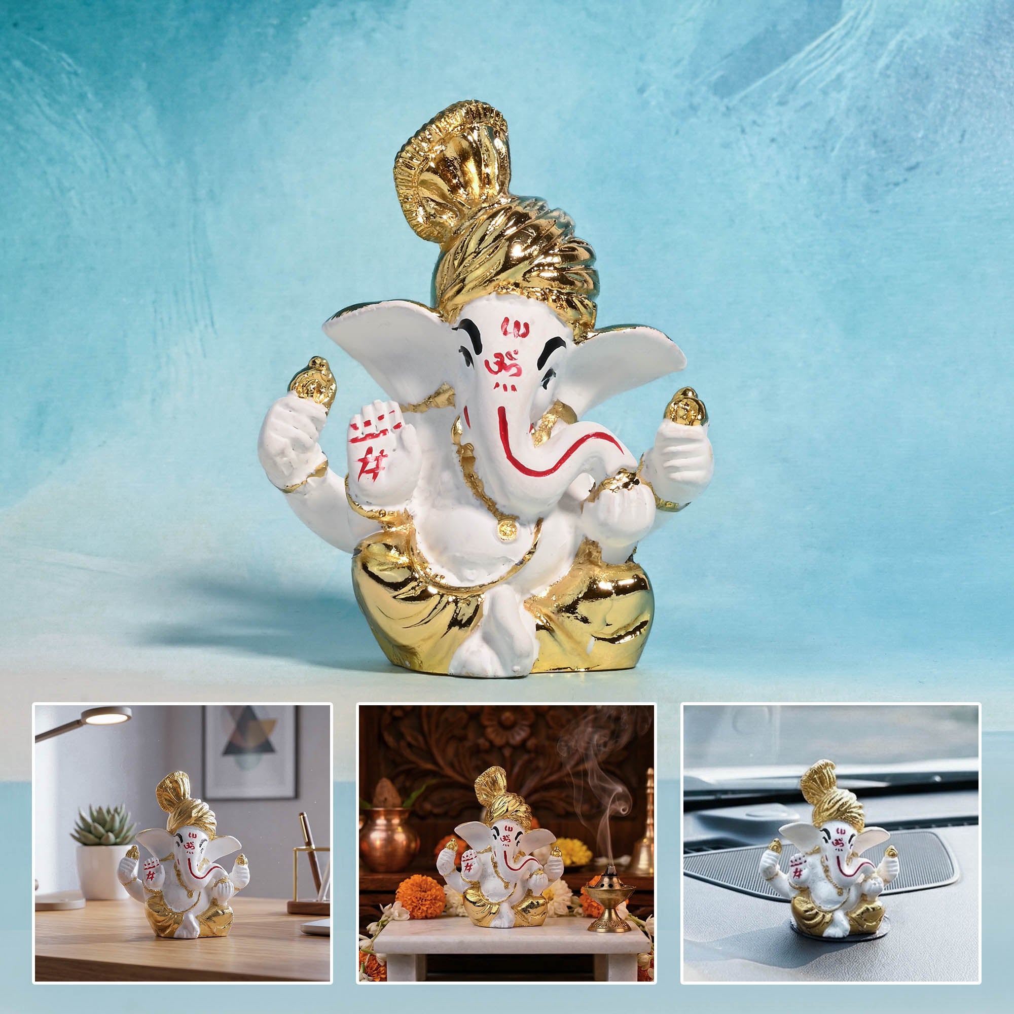 999 Silver Plated Ganesha Idol