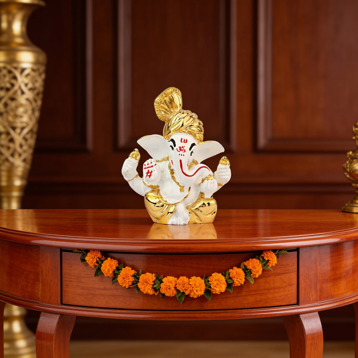 999 Silver Plated Ganesha Idol