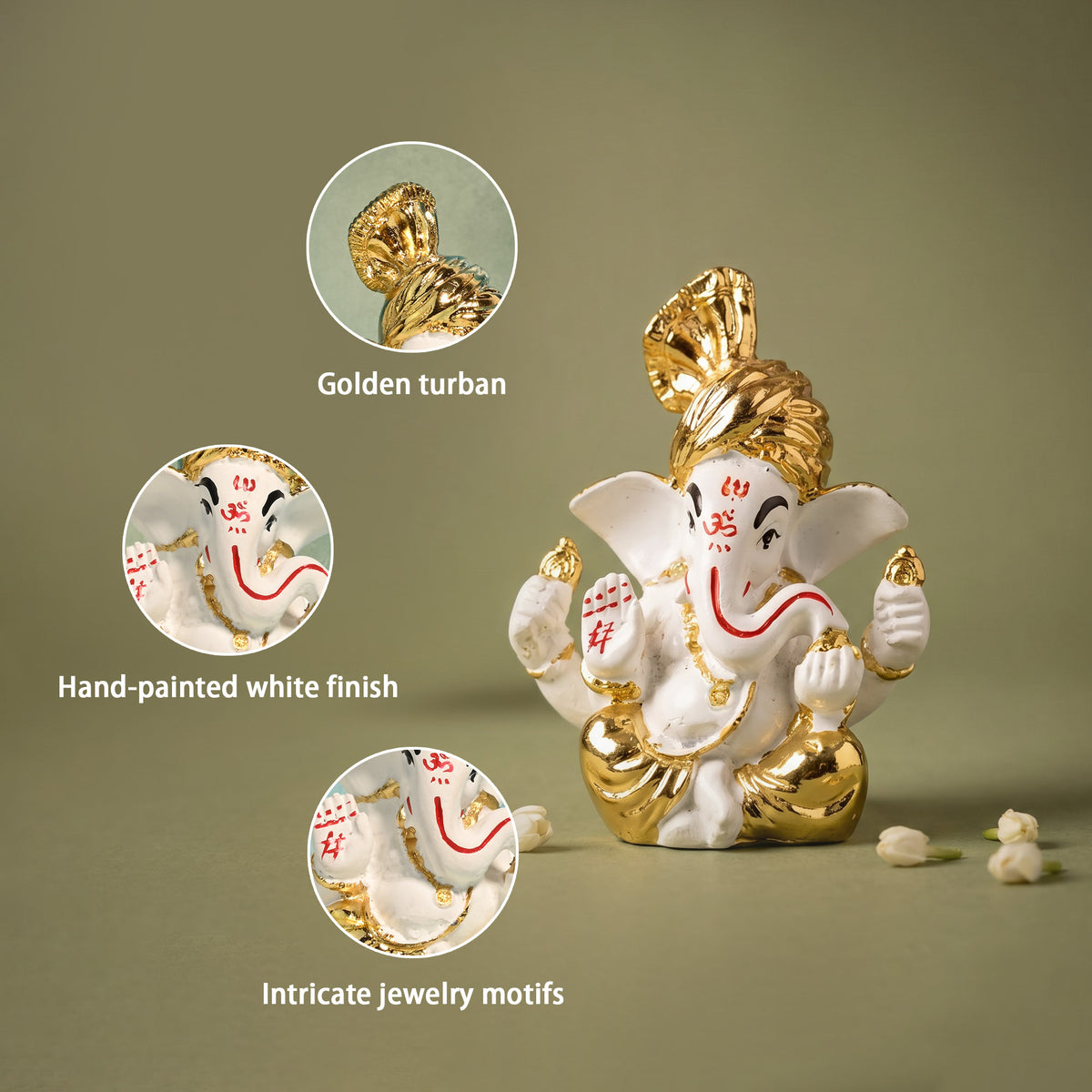 999 Silver Plated Ganesha Idol