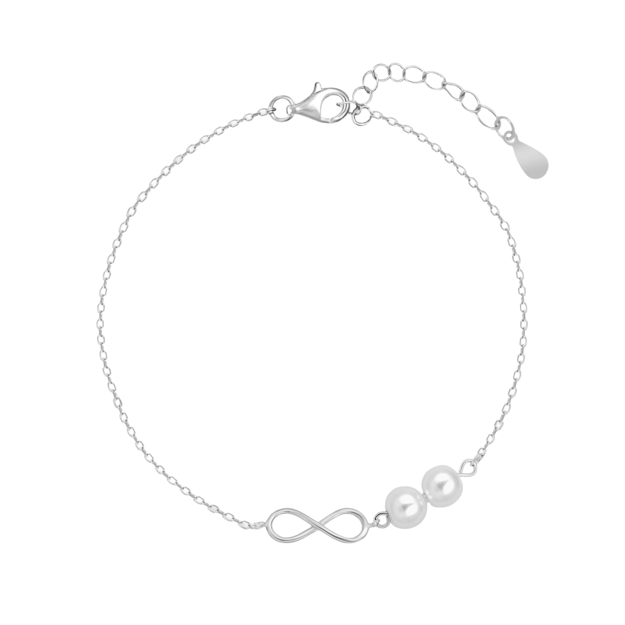 Infinity Pearl Charm Bracelet