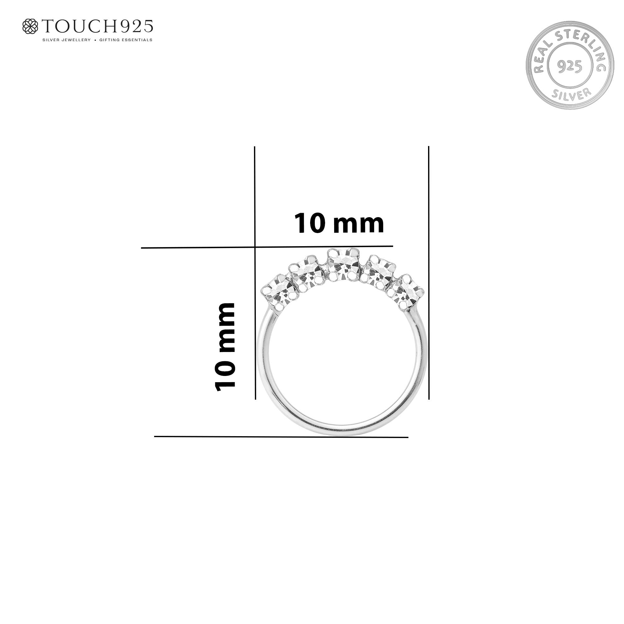 Five-Stone Zircon Silver Nose Hoop