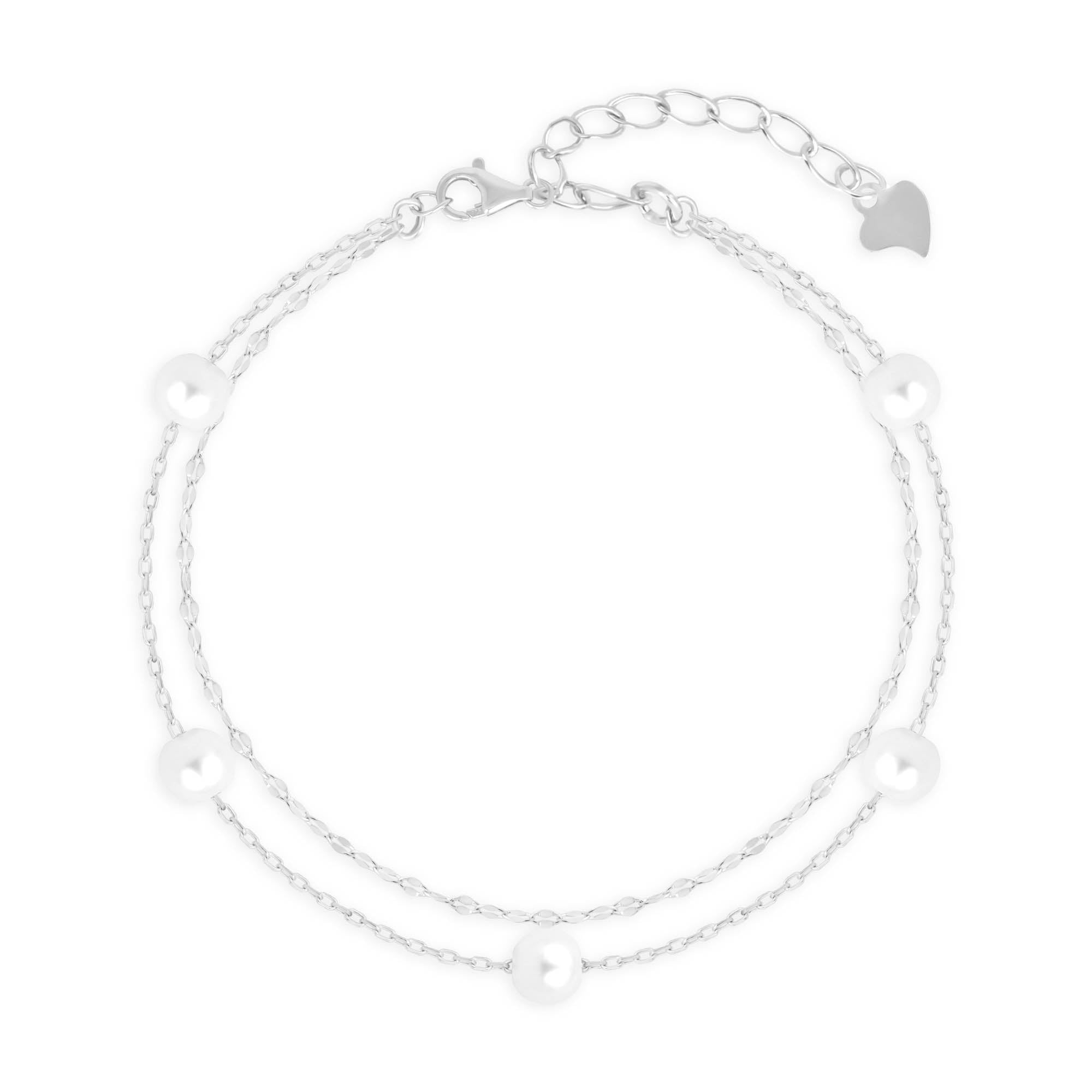 Single Pearl Silver Bracelet