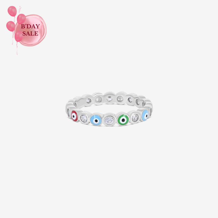 Colorful Evil Eye Ring - Touch925