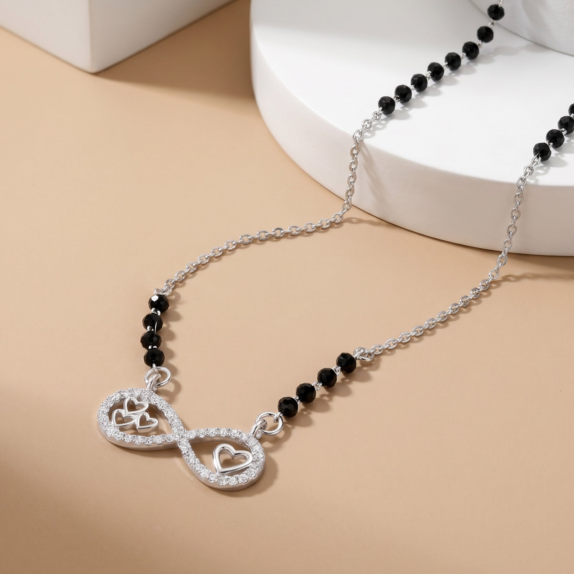 Multi Heart Infinity CZ Mangalsutra