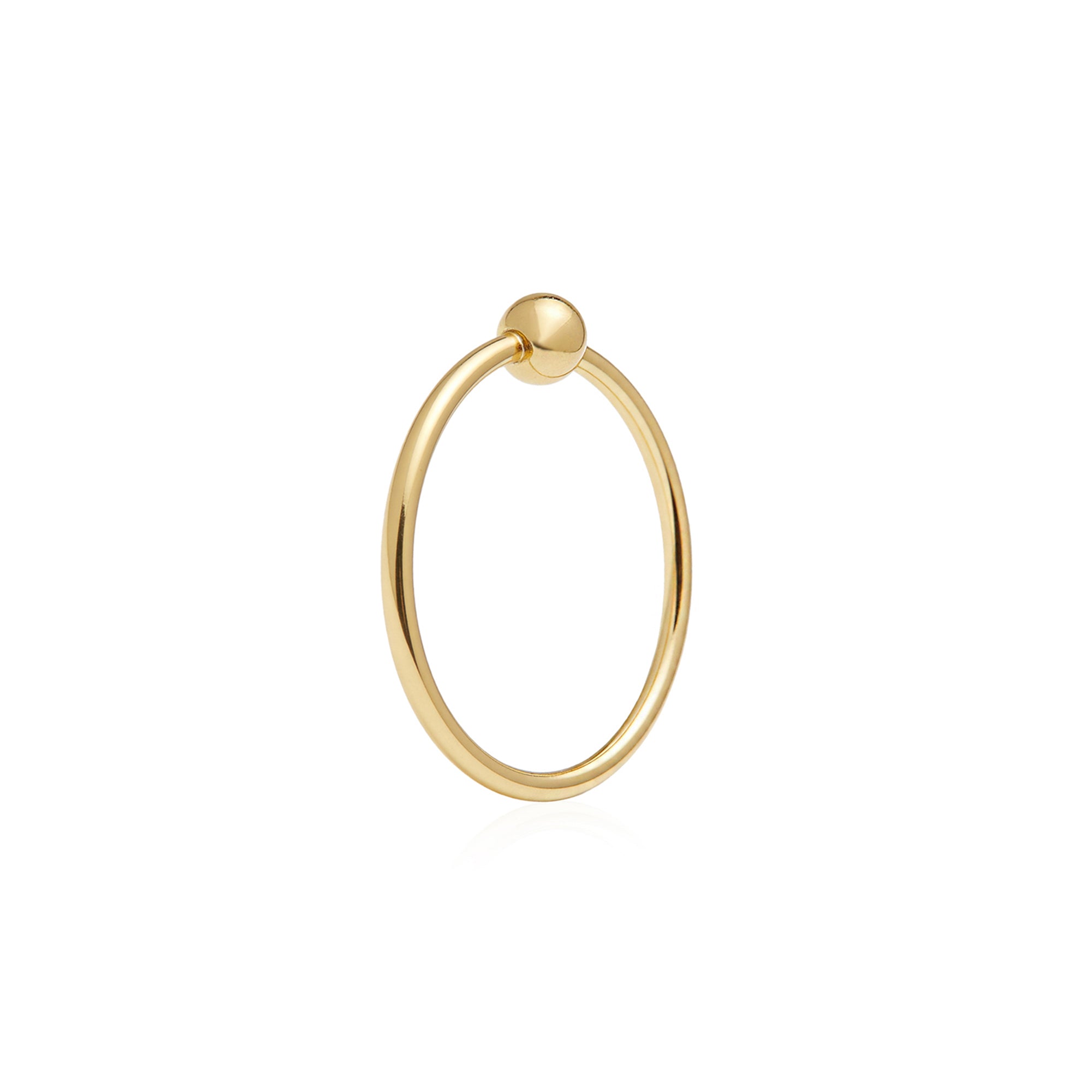 Minimalist Bead Helix Hoop Earring