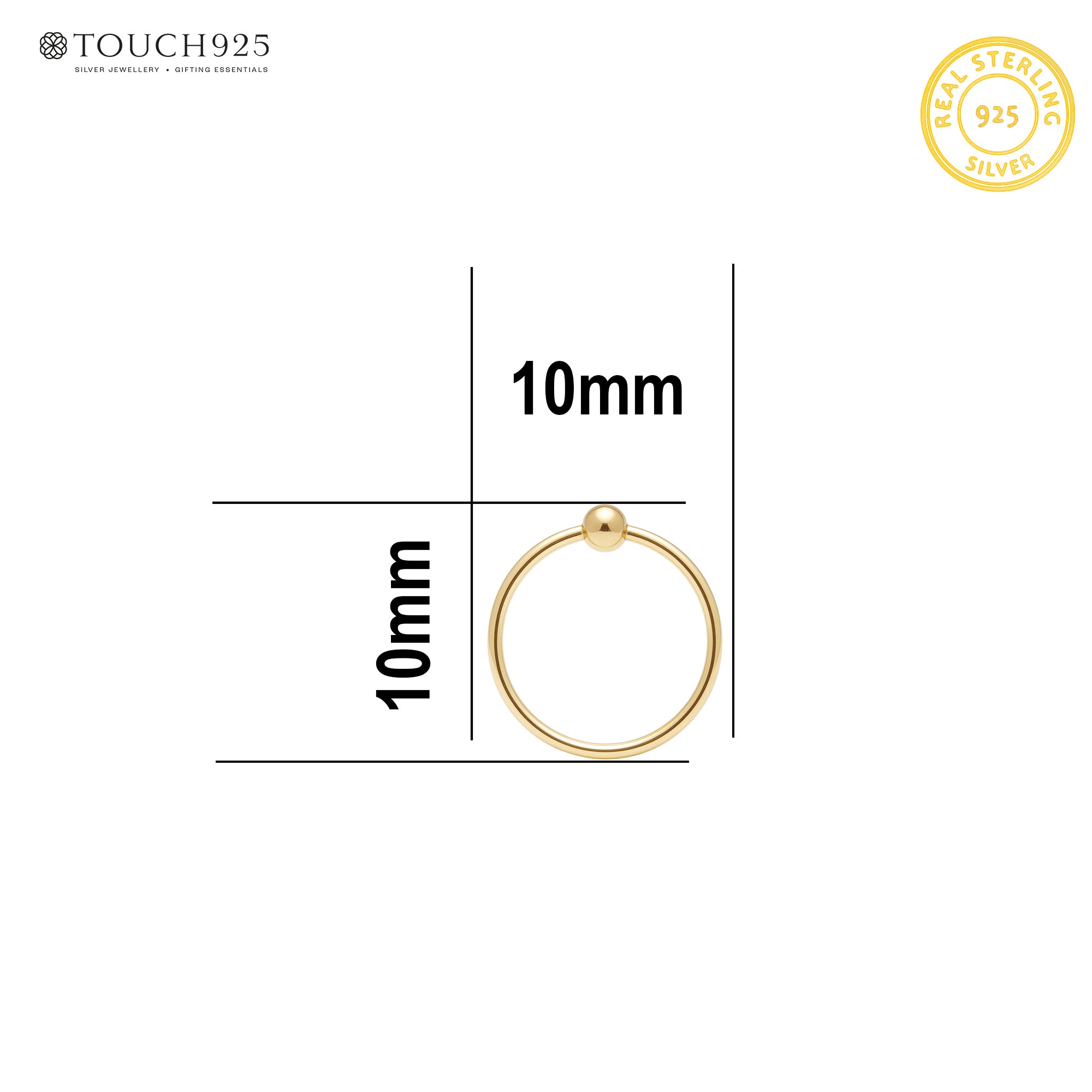 Minimalist Bead Helix Hoop Earring