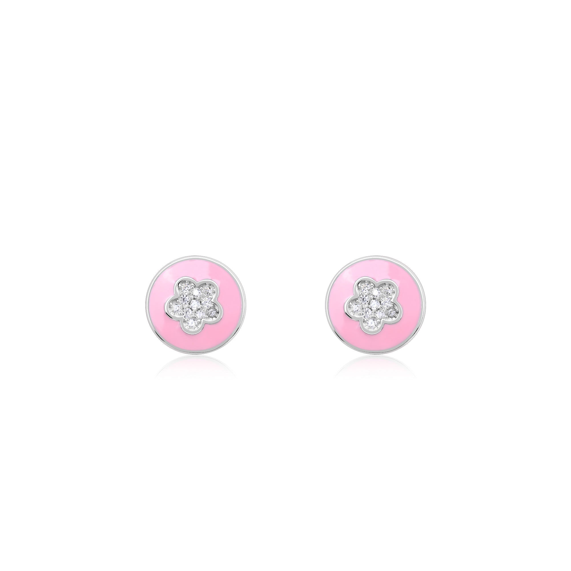 Pink Floral Studs