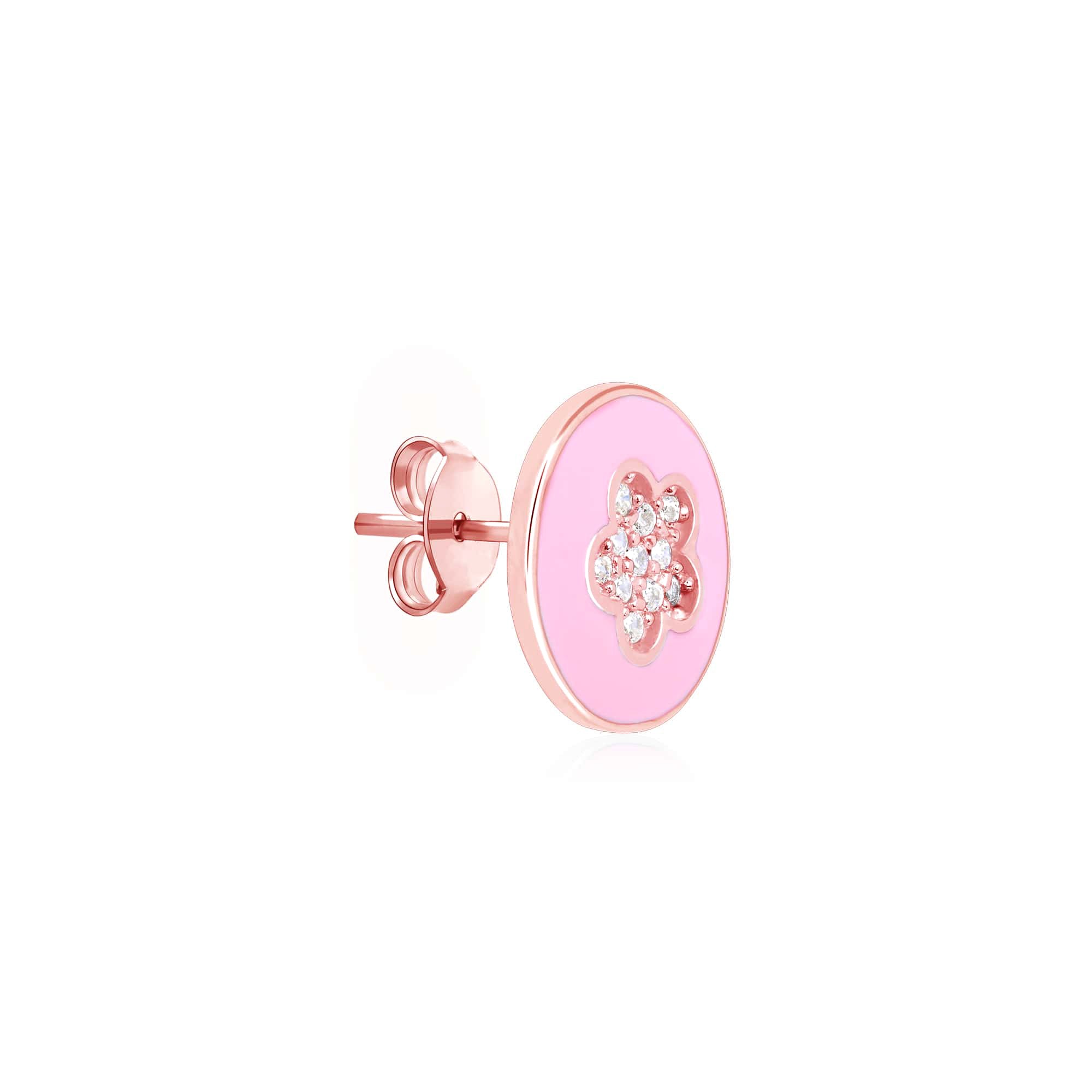 Pink Floral Studs