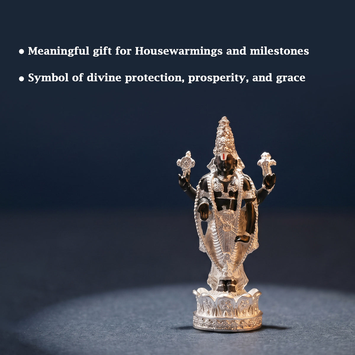 999 Silver Plated Tirupati Balaji Idol
