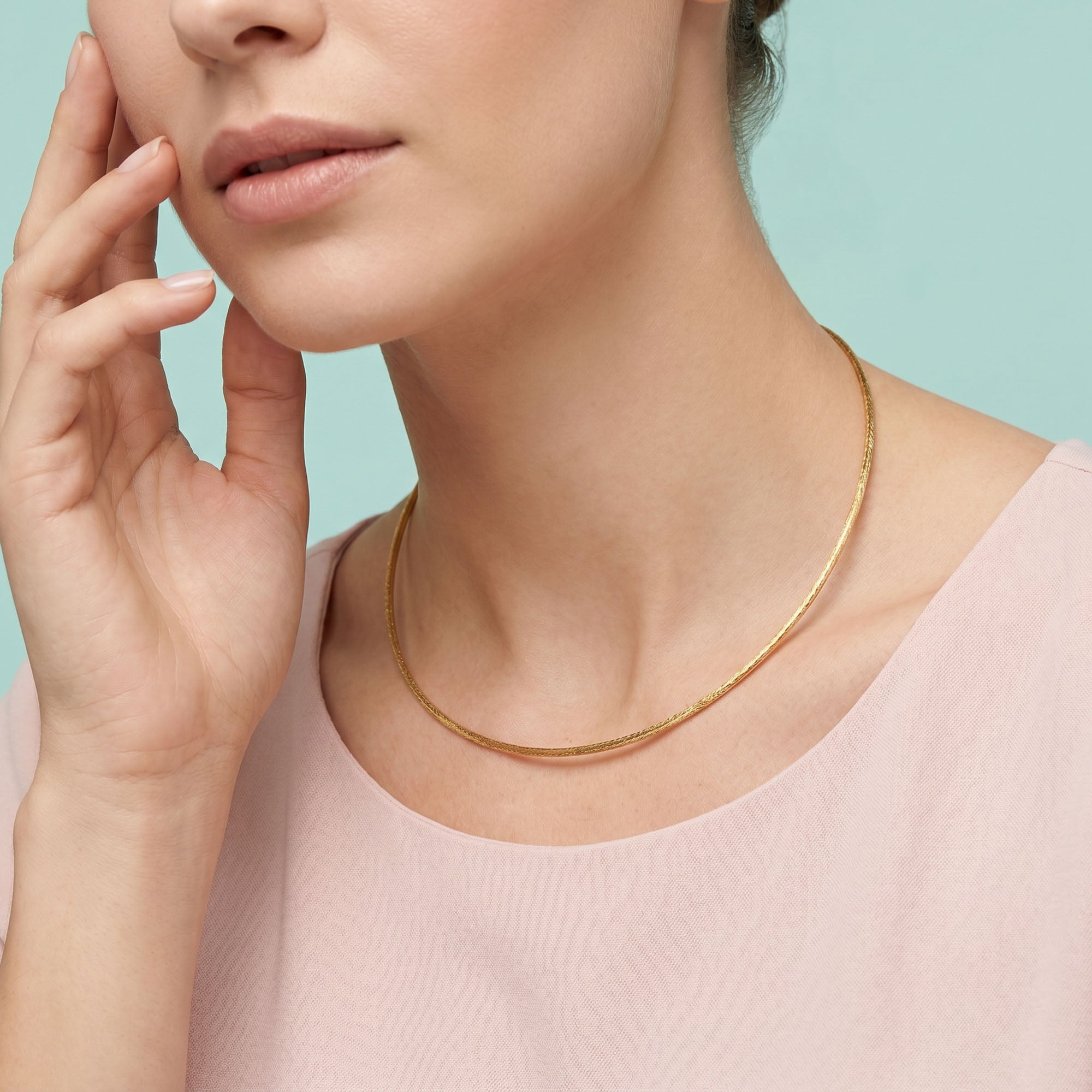 Reversible Textured Dual-Tone Necklace