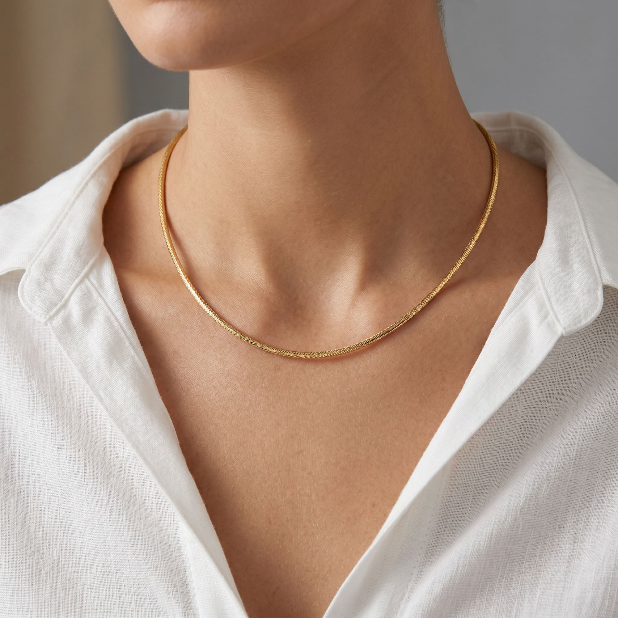 Reversible Textured Dual-Tone Necklace