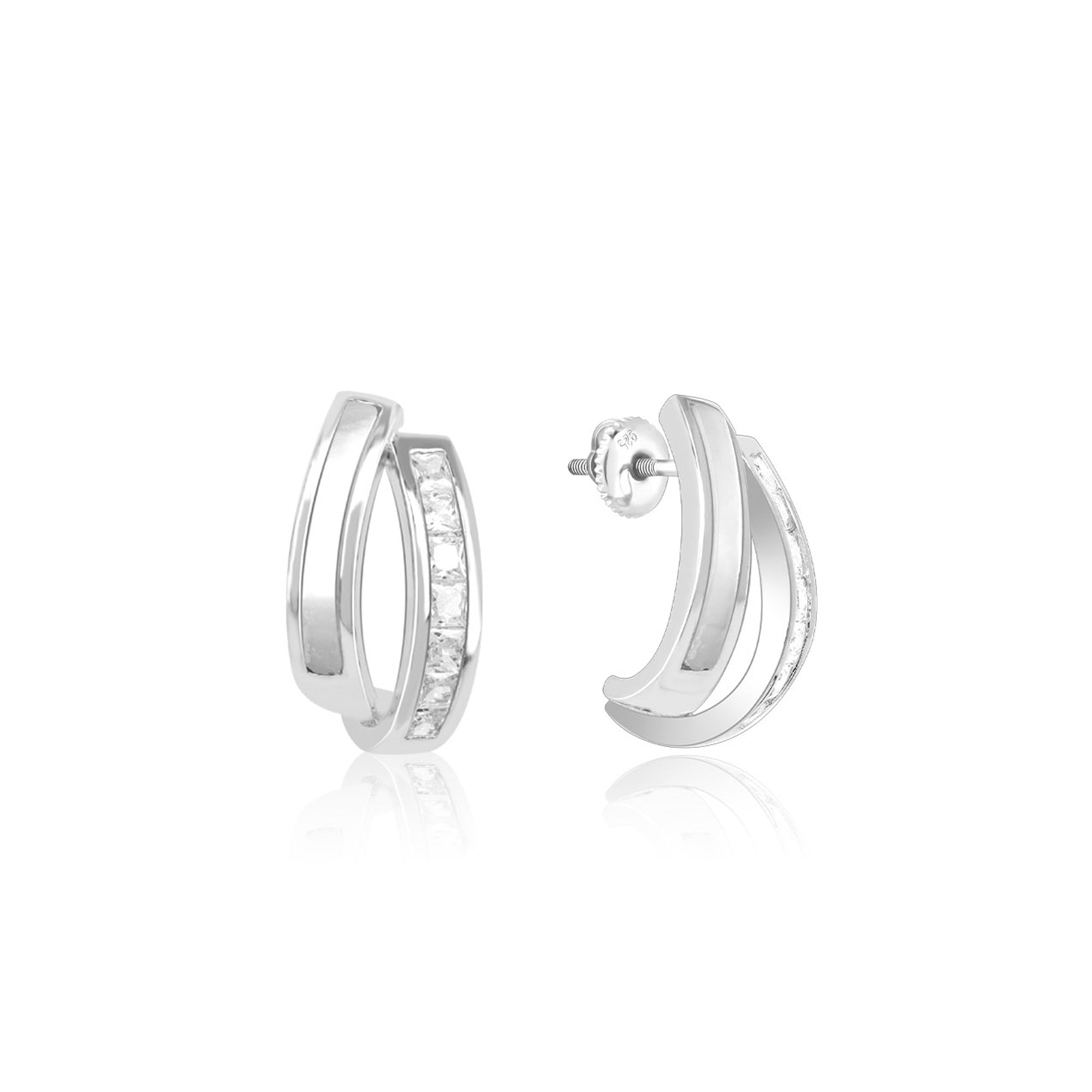 Interlinking Curve Silver Studs