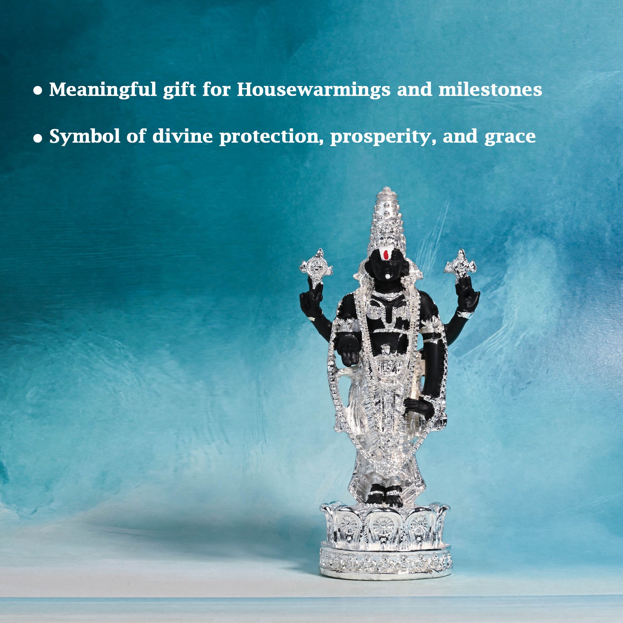 999 Silver Plated Tirupati Balaji Idol