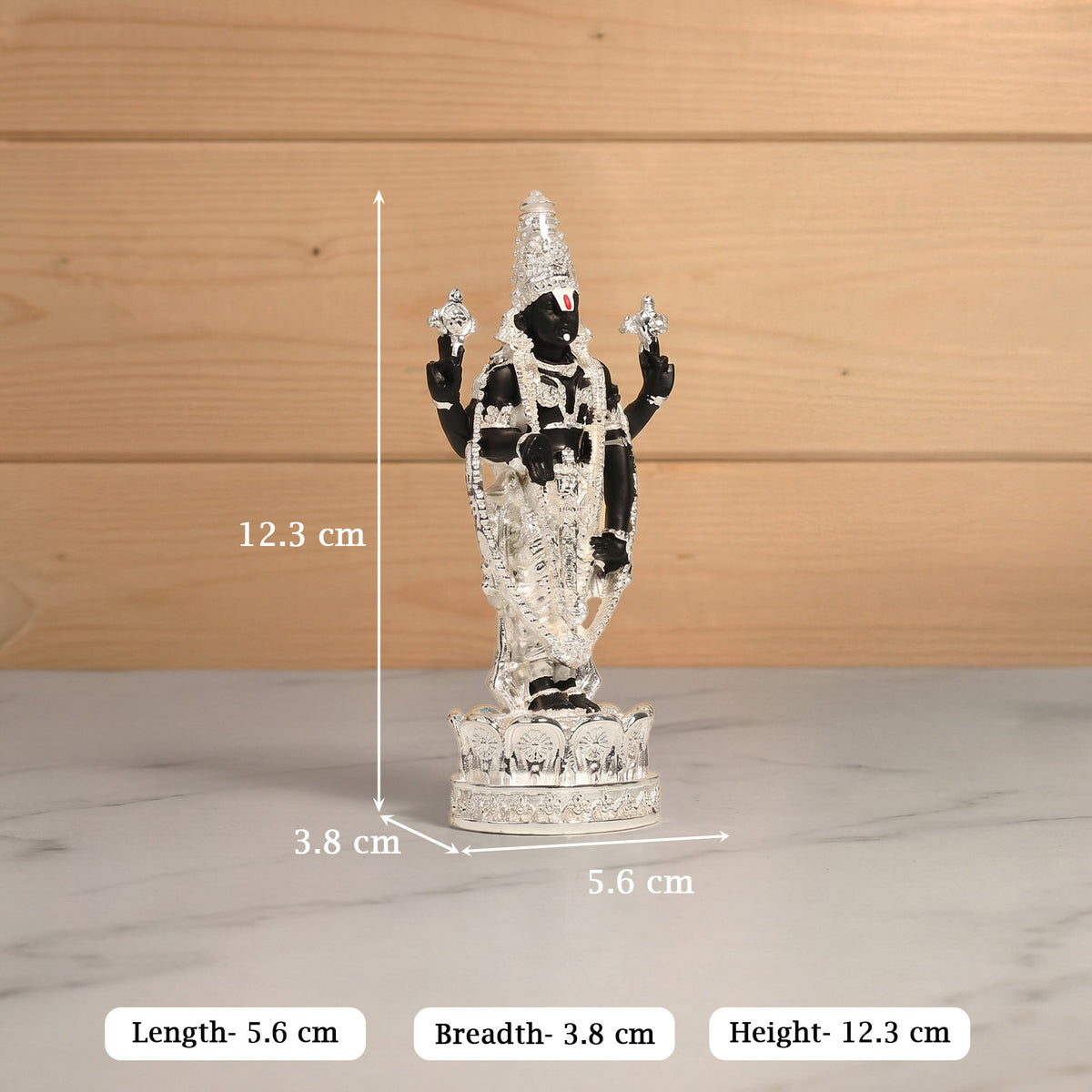 999 Silver Plated Tirupati Balaji Idol